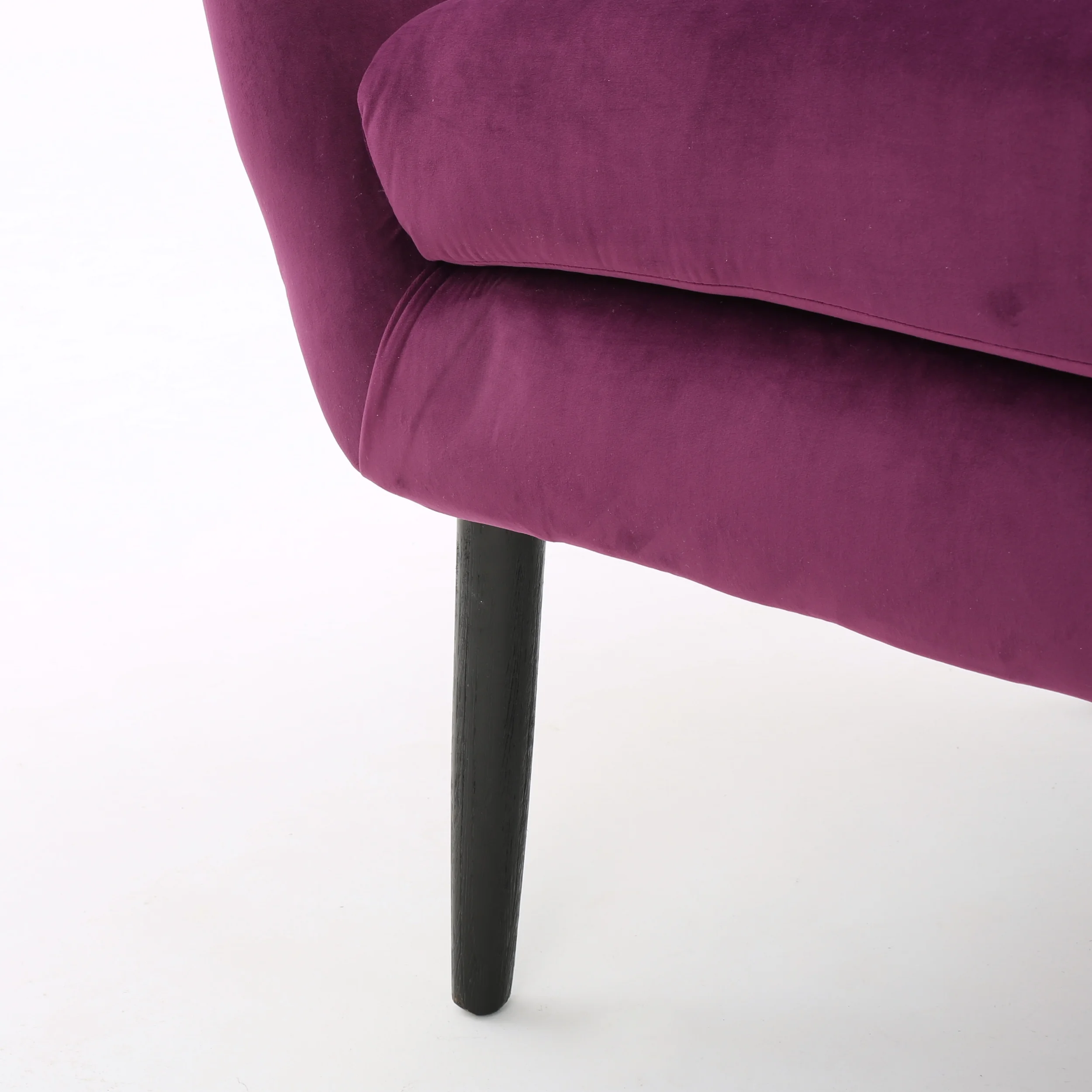 Noble House Simon Velvet Wingback Chair, Purple