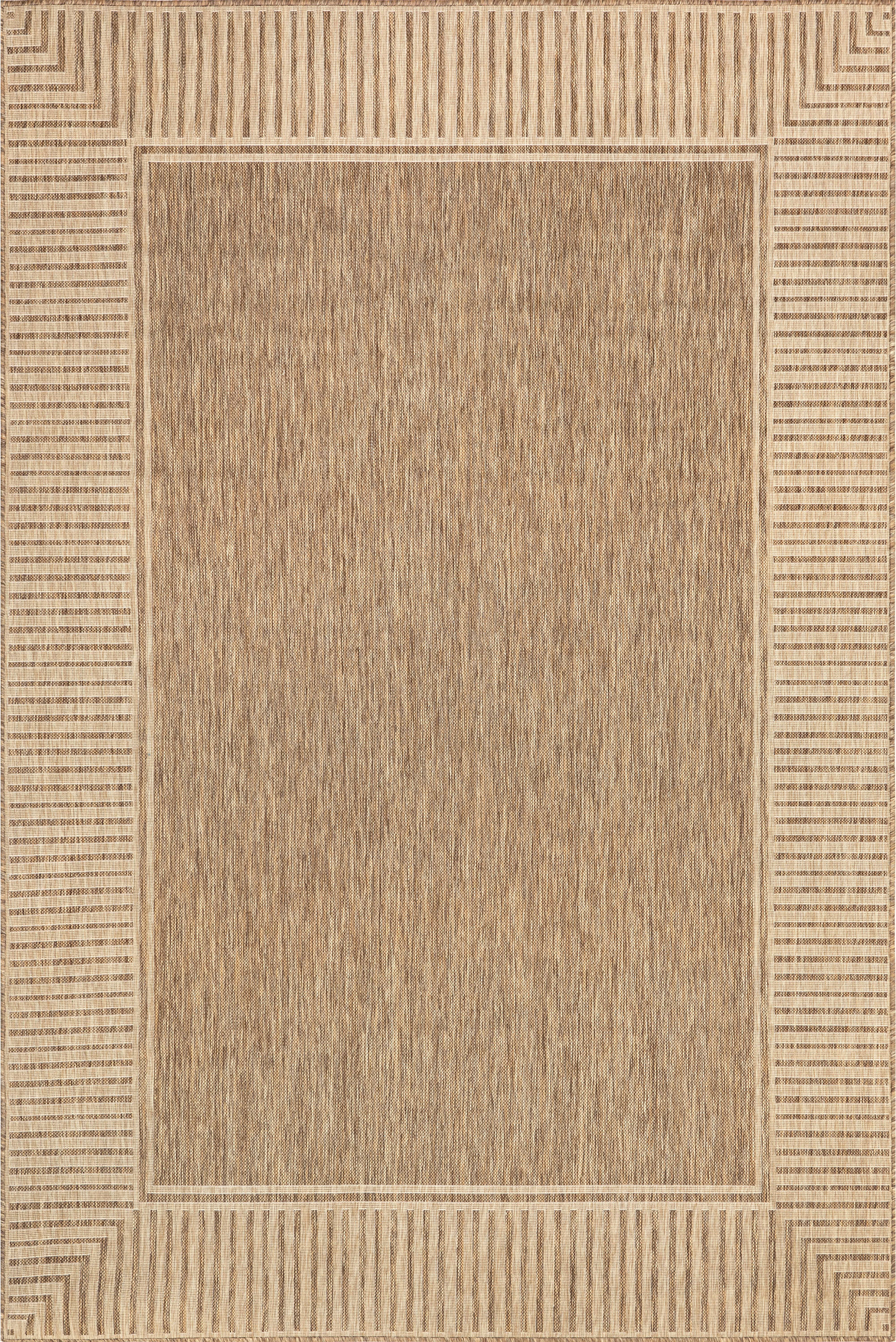 nuLOOM Asha Simple Border Indoor/Outdoor Light Brown 5 ft. x 8 ft. Area Rug