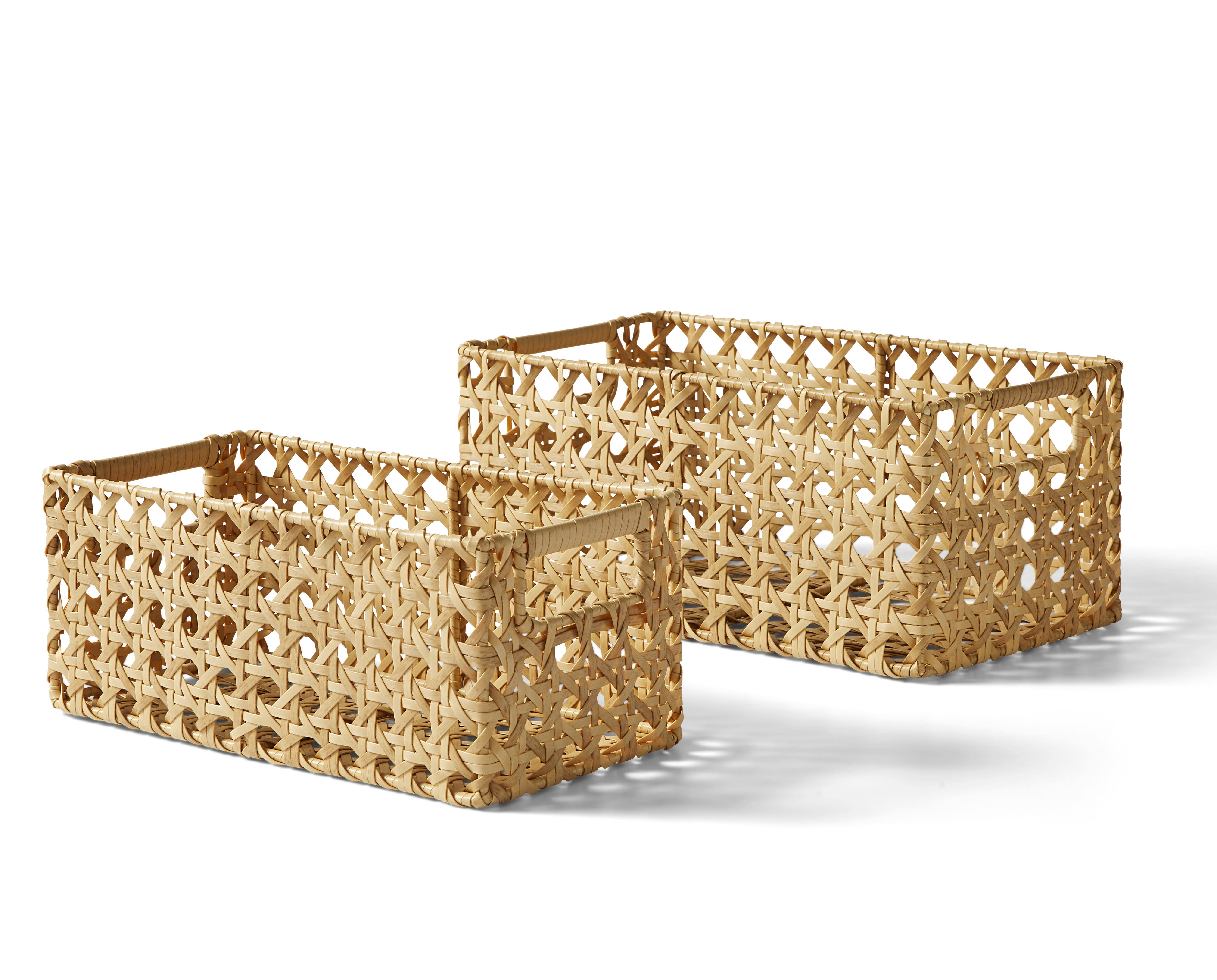 Better Homes & Gardens Natural Cane Weave Basket Set 2-Piece