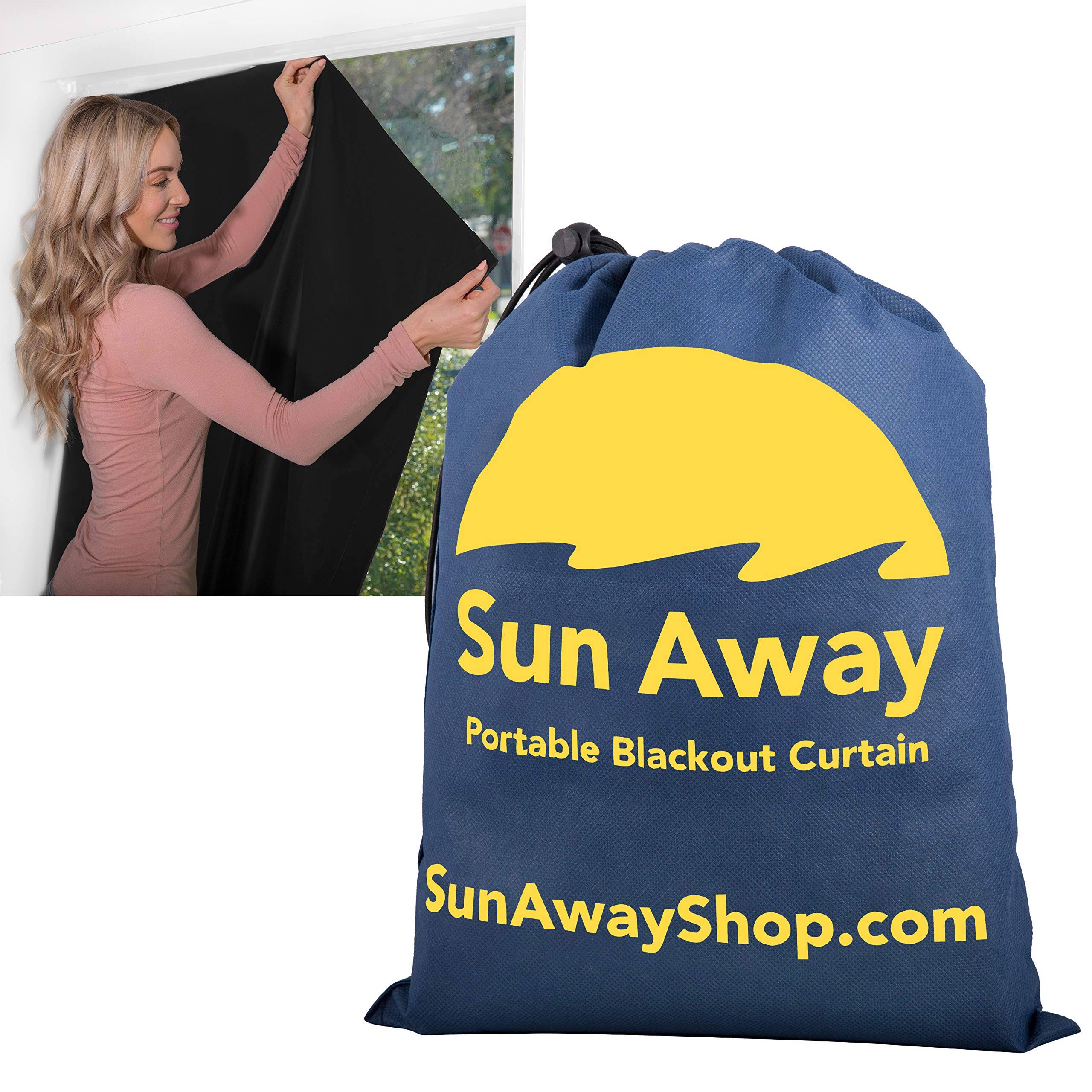 Sun Away Portable Blackout Curtain with Window Suction Cups 66 Long x
