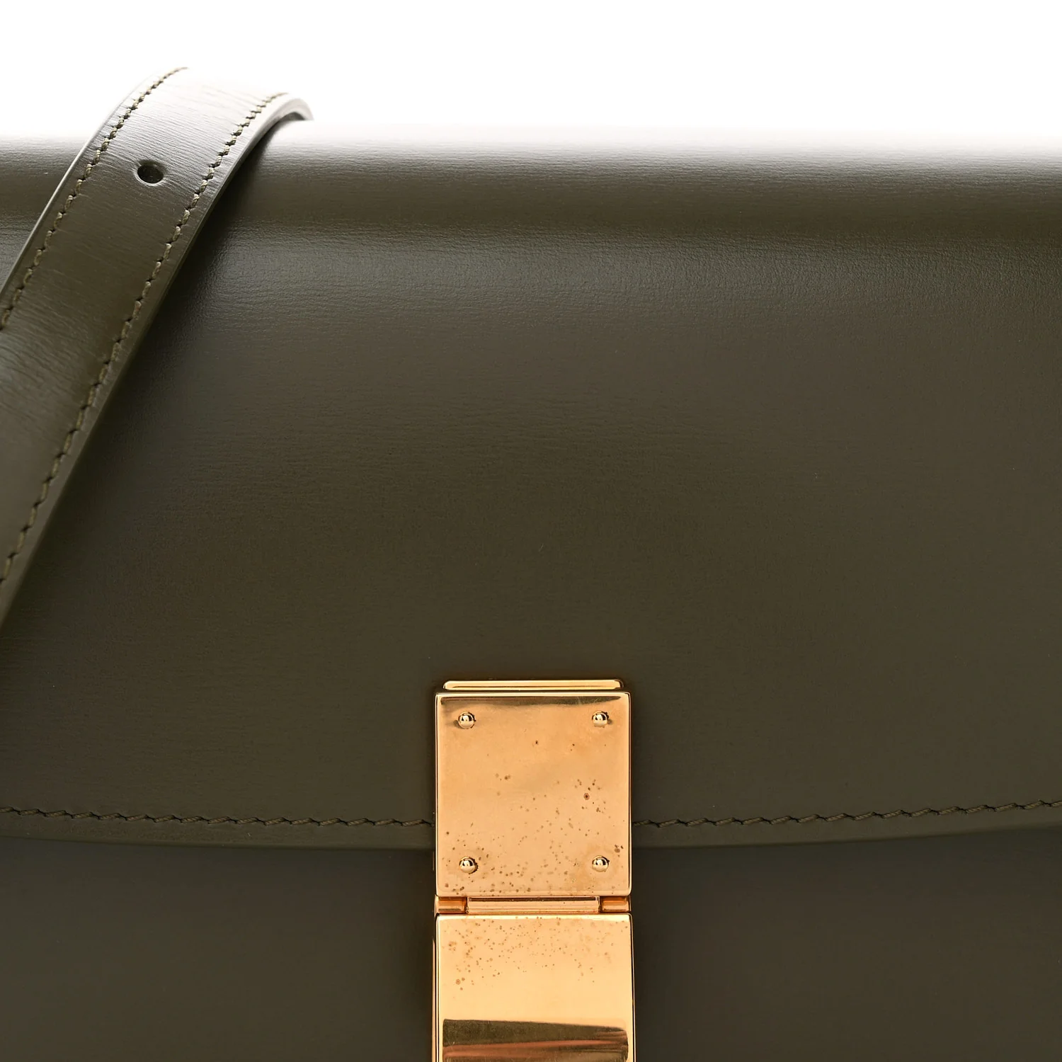 Box Calfskin Teen Classic Box Flap Bag Dark Olive