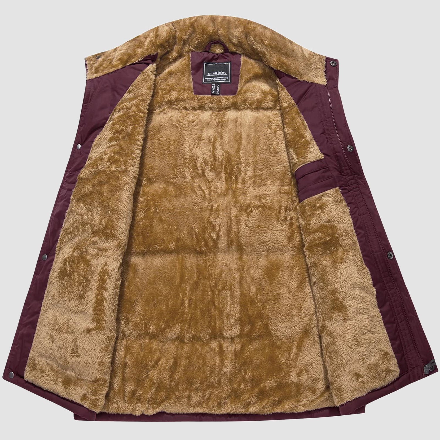 Gilet d'hiver pour homme, sans manches, zippé, doublé polaire, col montant