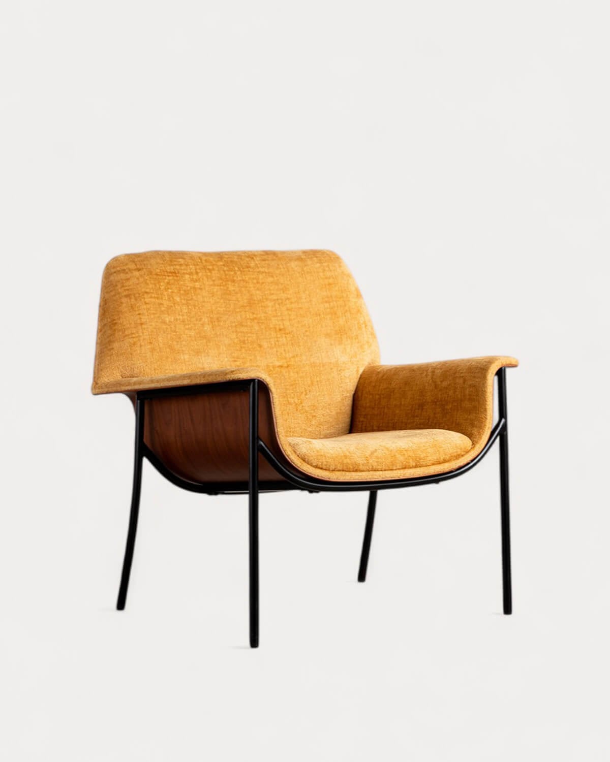 Rinu - Butaca con Reposabrazos de Madera y Tela Rinu