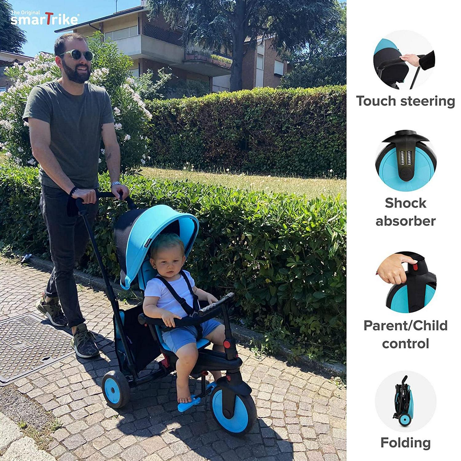 5 in 1 Modular Toddler Stroller Tricycle with 1 Handed Steering - Image 8
