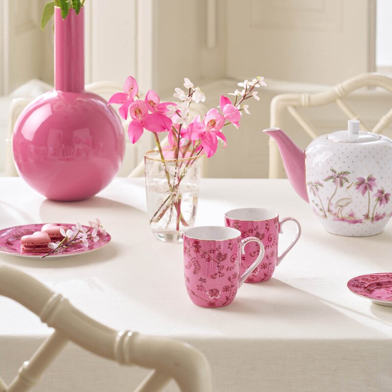 Jolie Flowers krus liten 20 cl 2 stk rosa