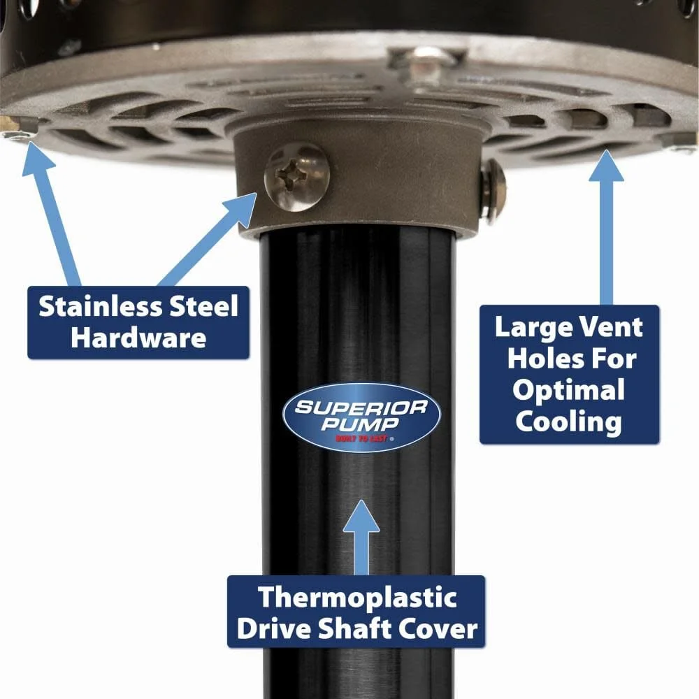 92333 Multi Use Utility Sump Water Pump, 120 V, 0 33 Hp, 1 1/4 in Outlet, 50 Gpm, Thermoplastic Black(1/3 HP) Image 9