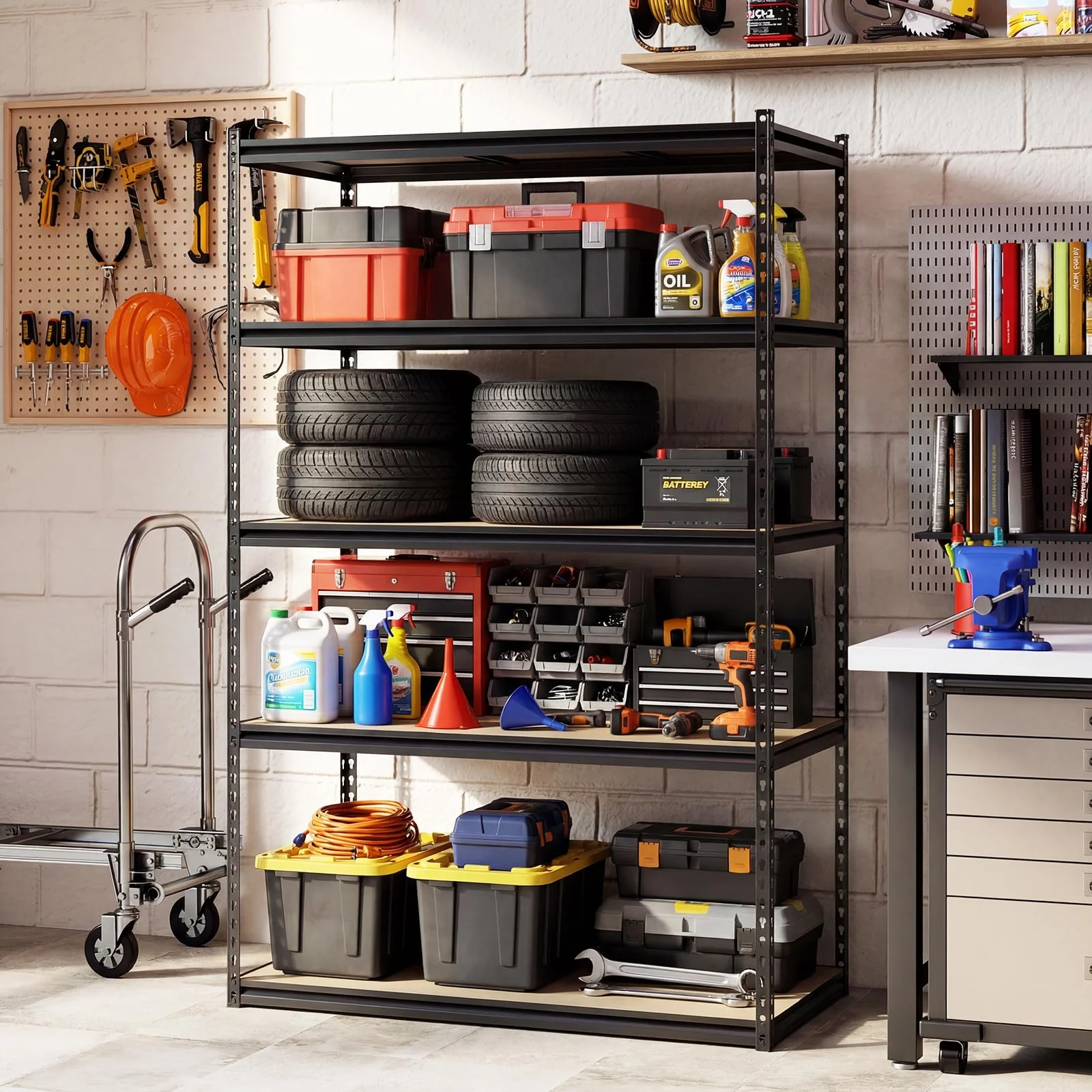 Giantex 5-Tier Metal Storage Shelves w/Adjustable Utility Rack (48
