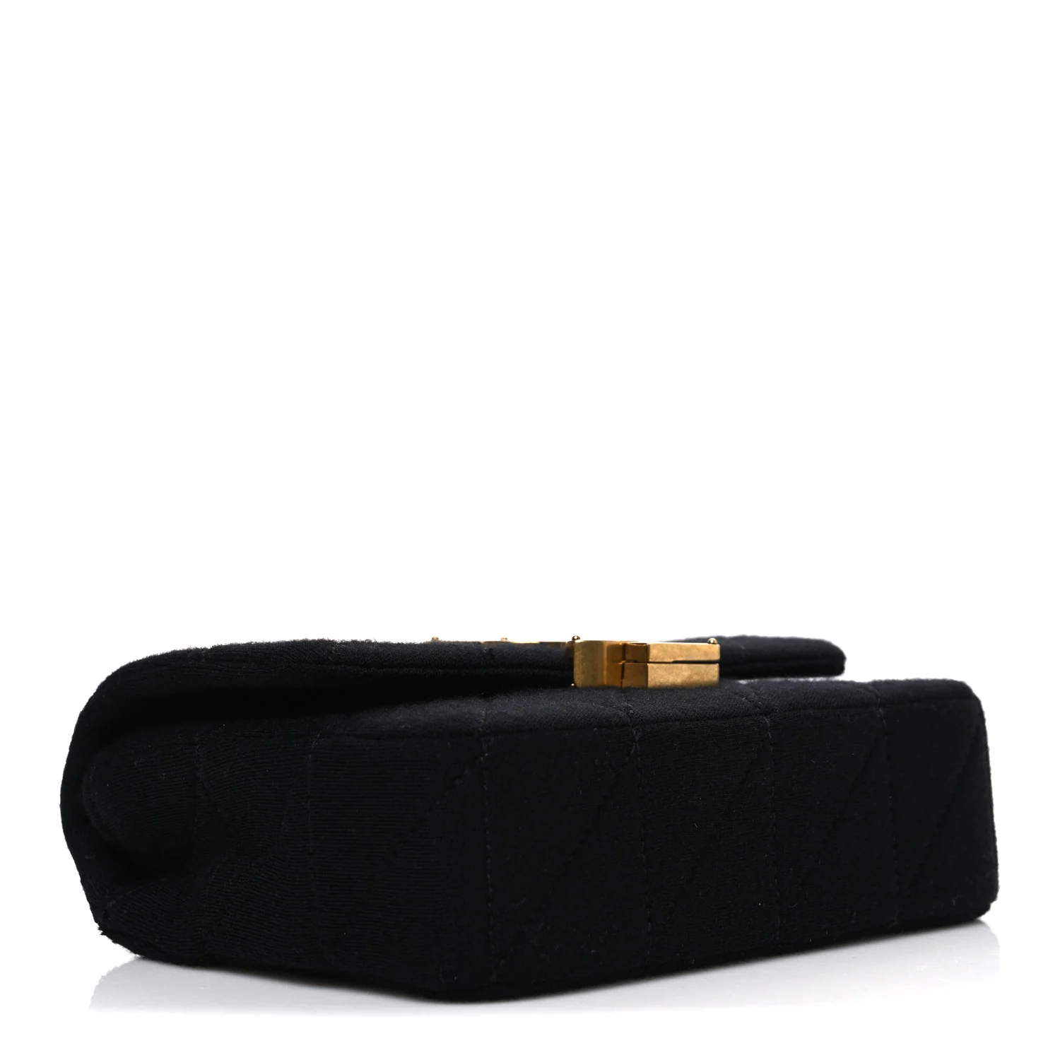 Jersey Wool Patchwork Monogram Mini Jamie Baguette Black