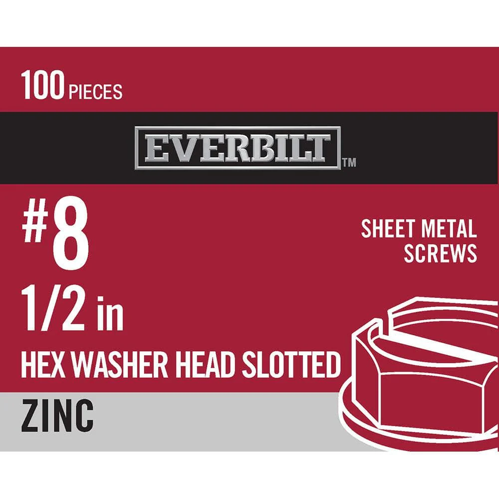 Galvanized #8 x 1/2 in. Hex Head Self-Drilling Screws, Harvest Brown (100-Pack Bag) - GSC812BHHV