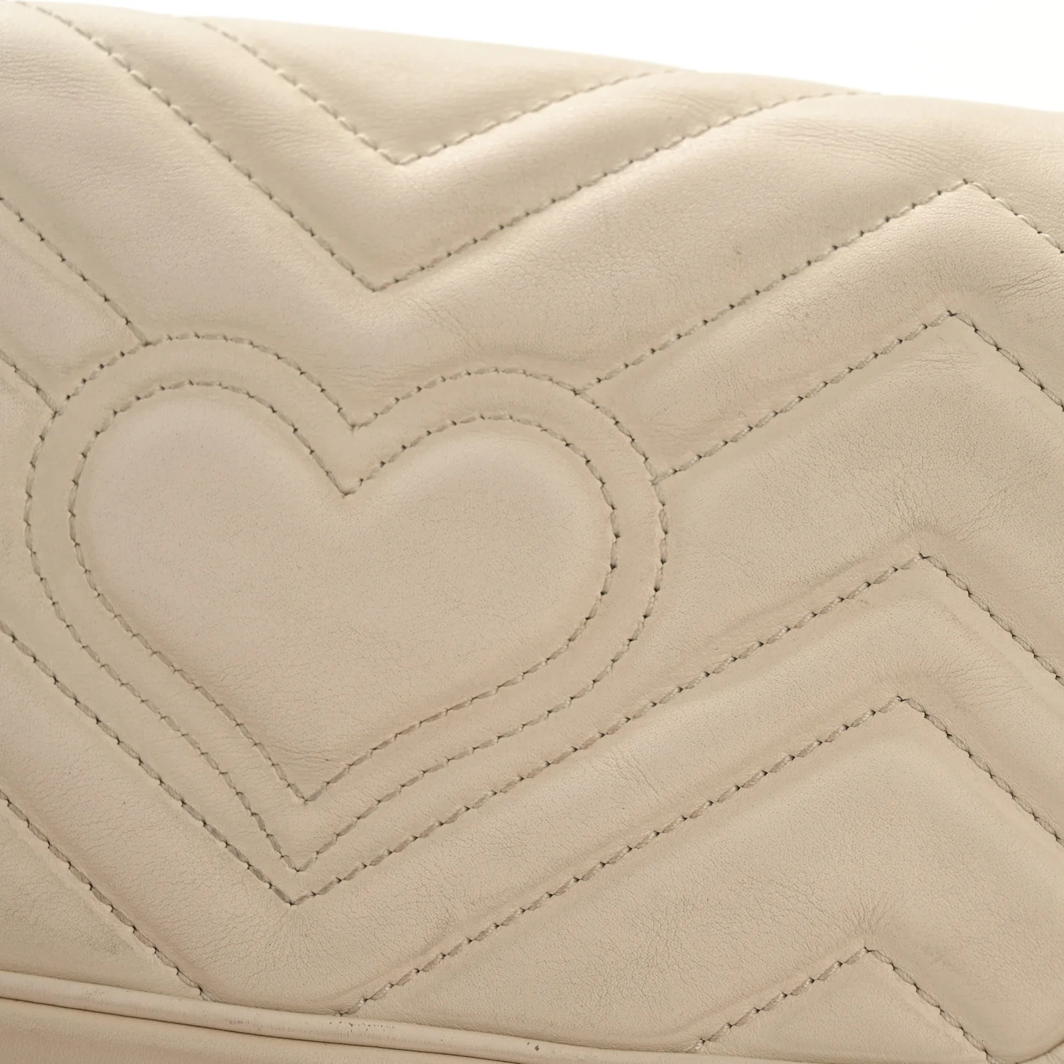 Calfskin Matelasse Super Mini GG Marmont Shoulder Bag White