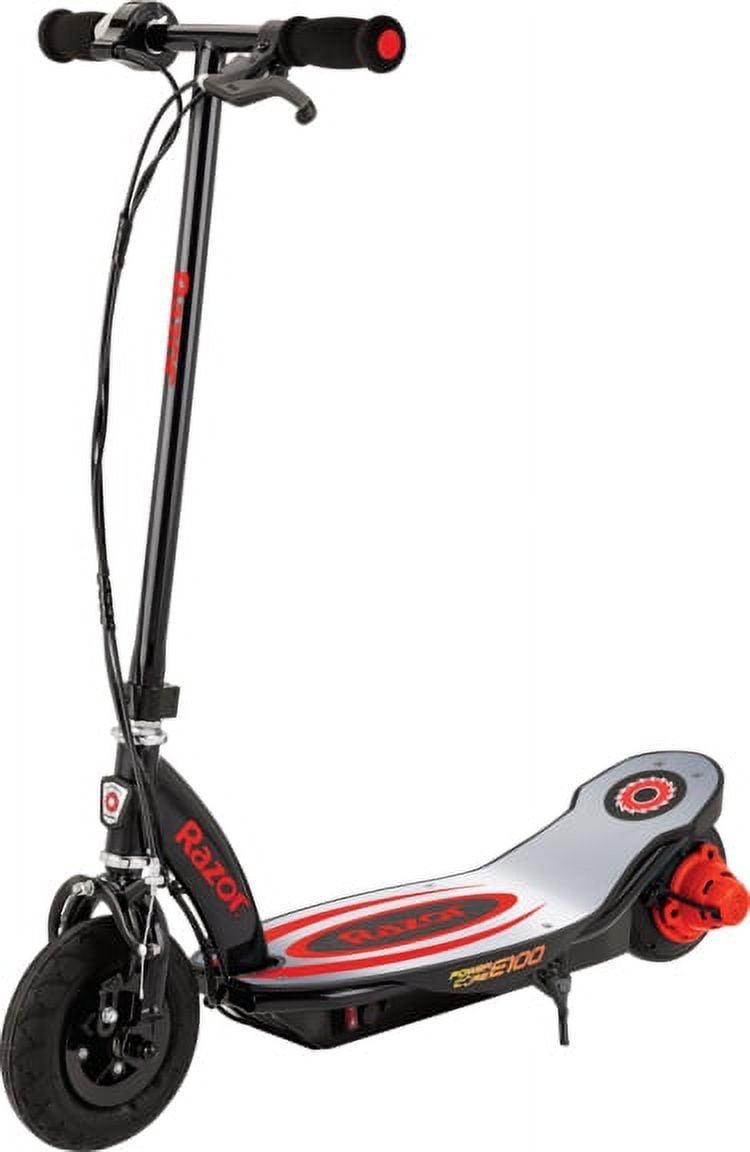 Power Core E100 Electric Scooter with Aluminum Deck Red. Ages 8+ and Up to 120 lb. 8#8243; Pneumatic Front Tire. Up to 11 mph and Up to 60 Mins of Ride Time. 100W Hub Motor. Unisex - Image 10