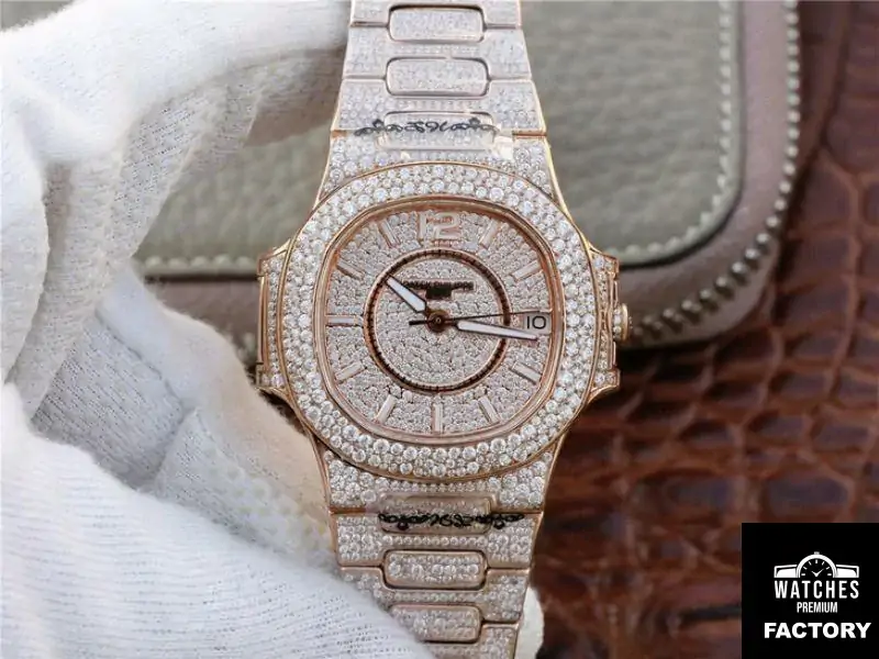 Patek Philippe Nautilus Jumbo 7021 / 1R-001 Full Paved Diamonds Dial