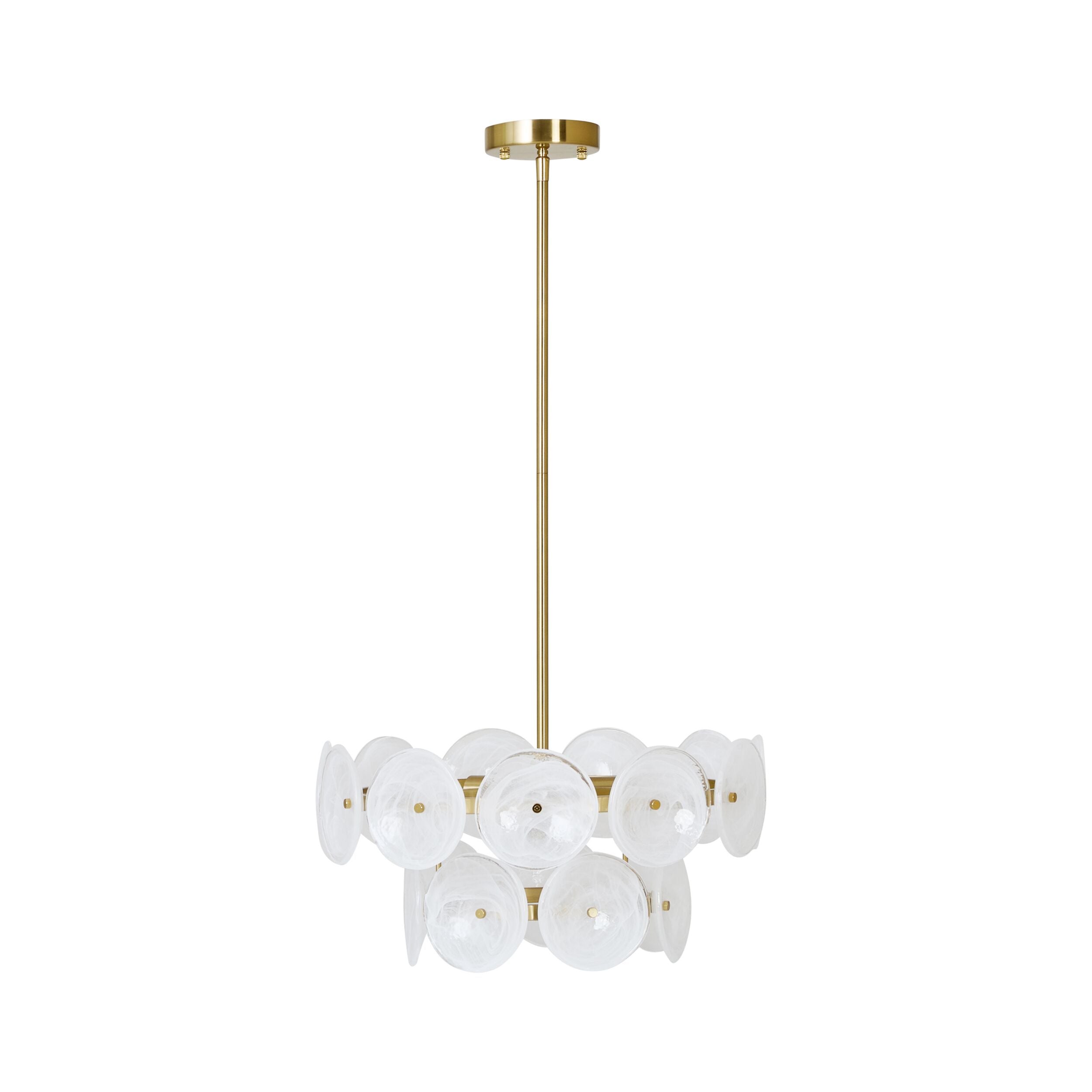 Sonny 4 Light Glass Chandelier Cloudy Milk 50cm Package