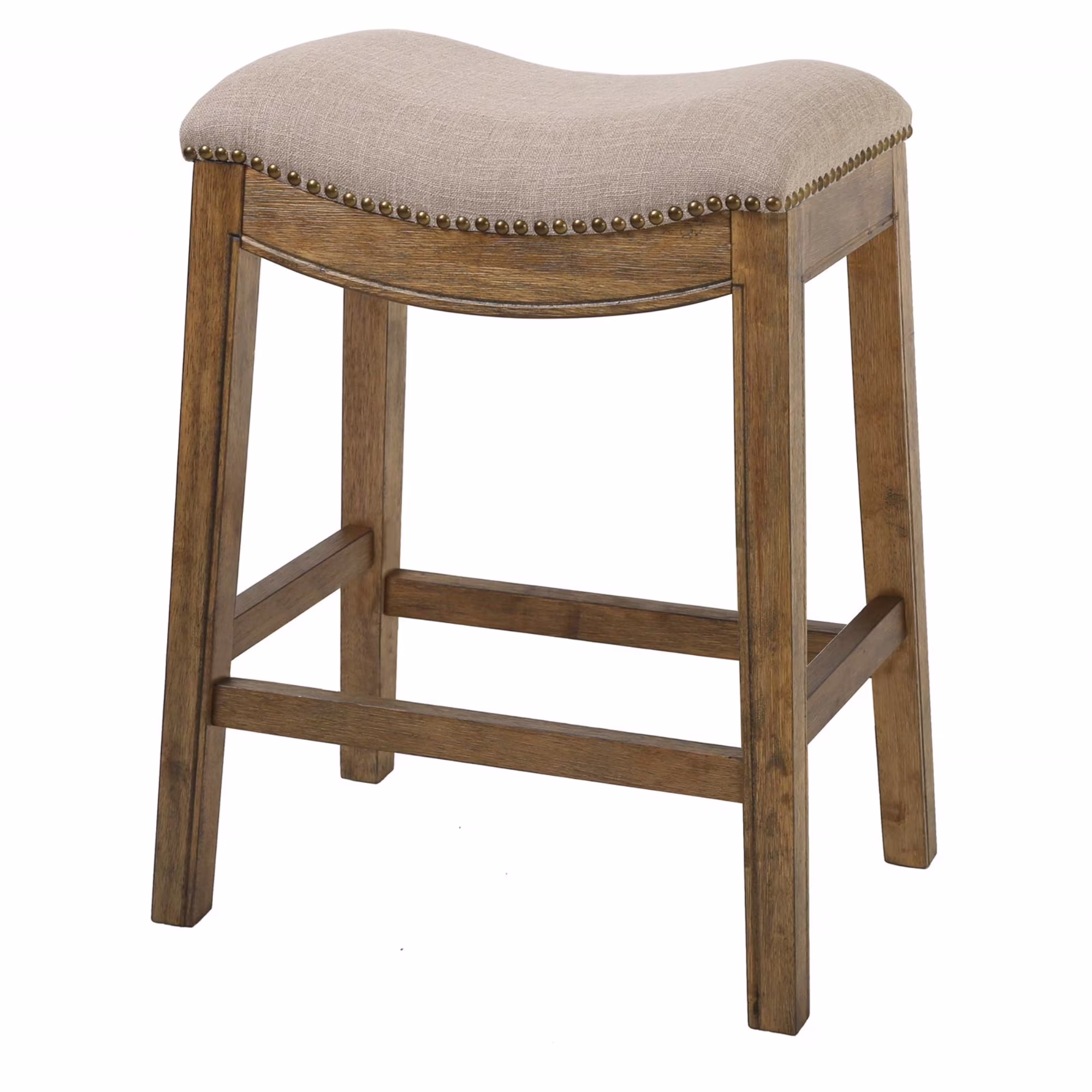 26" Saddle Wood Counter Height Stool Weathered Natural(Cream)