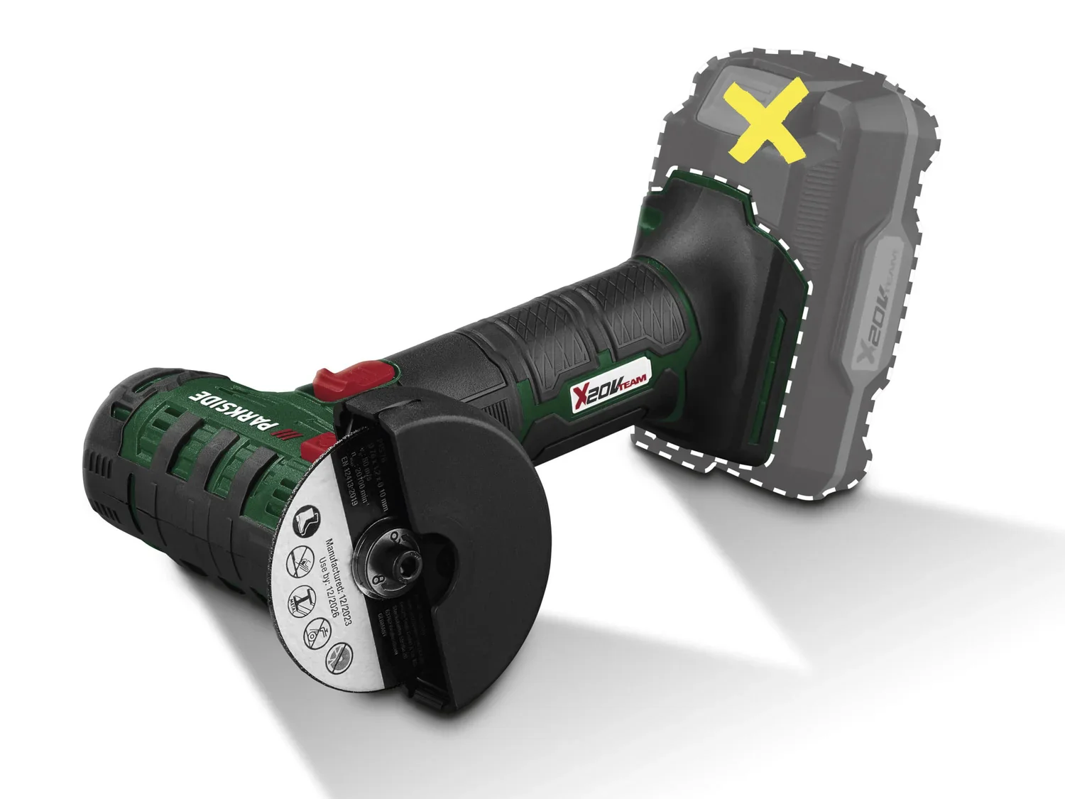 PARKSIDE Meuleuse d'angle sans fil PWSAM 20-Li A1, 20 V