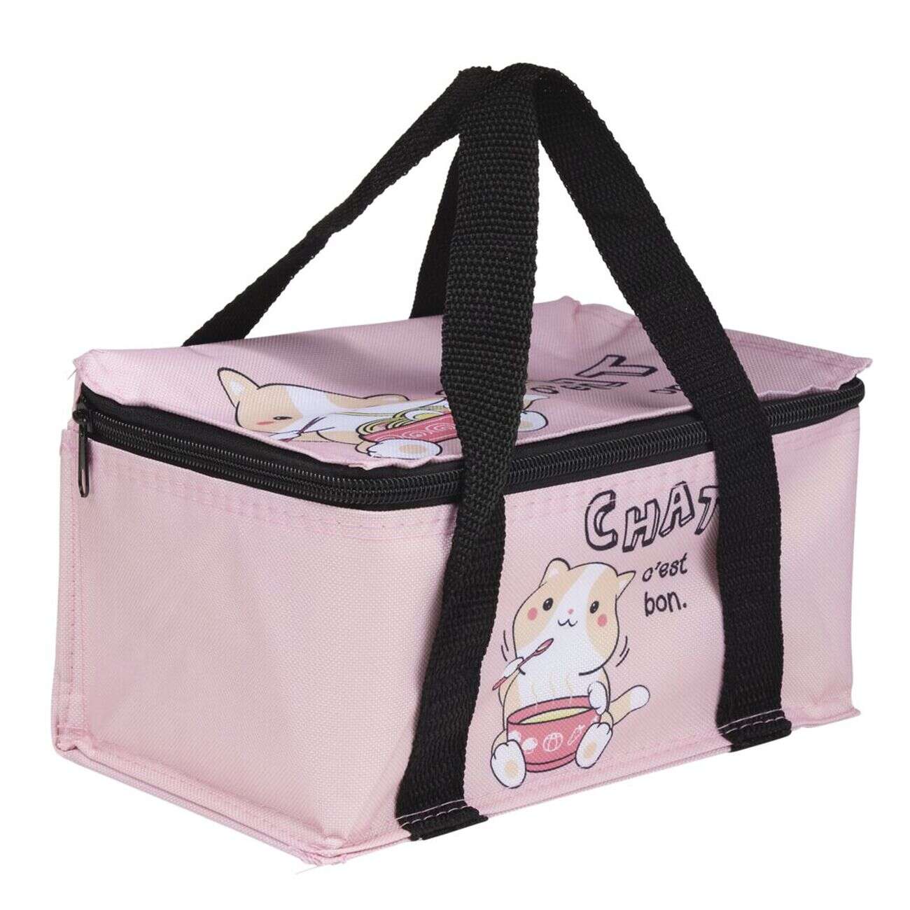 Sac fraîcheur 2L kawaii Chat c'est bon avec lunch box 1L et pain de glace