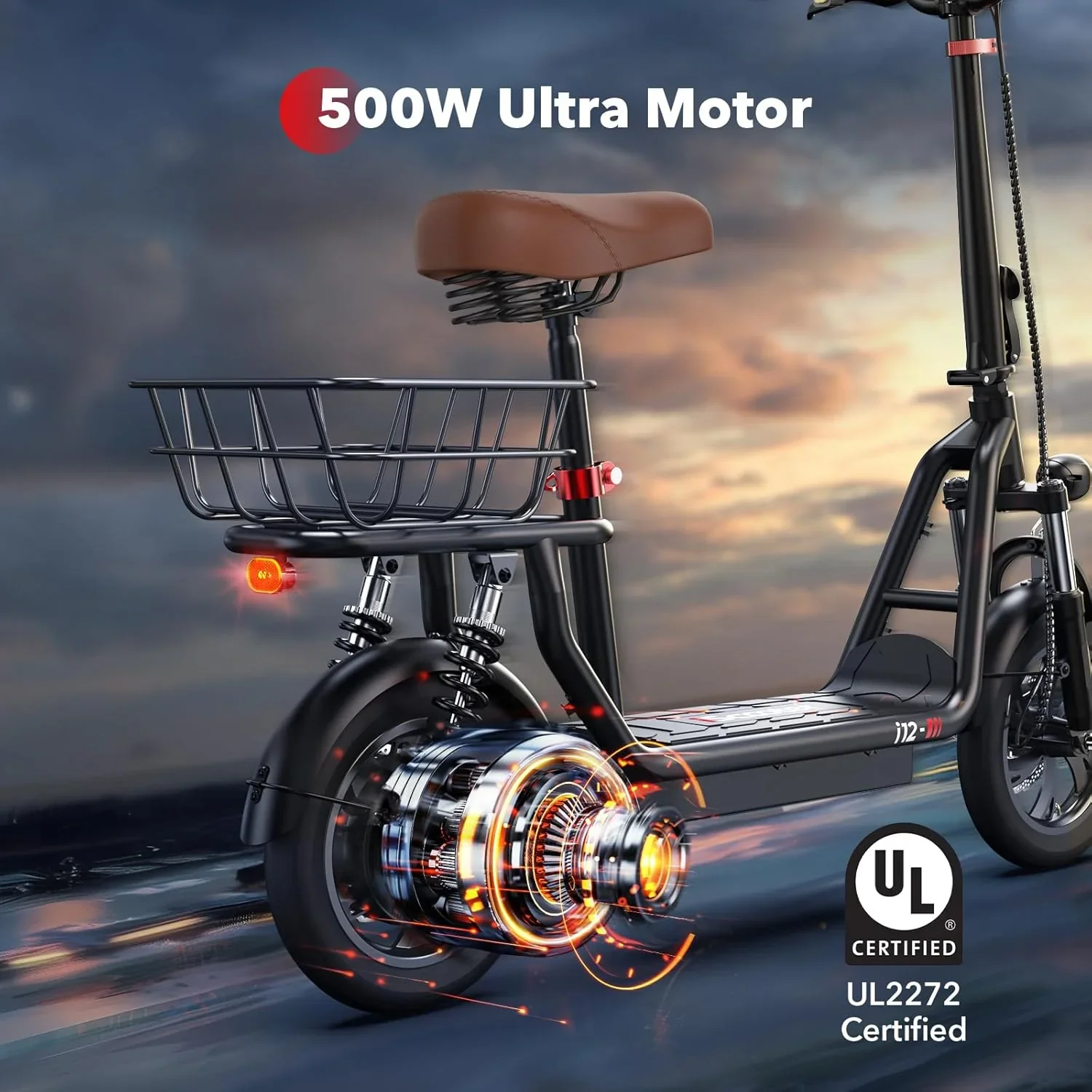 Trottinette électrique iScooter avec siège, vitesse maximale de 28/19/15,6 mph, double suspension
