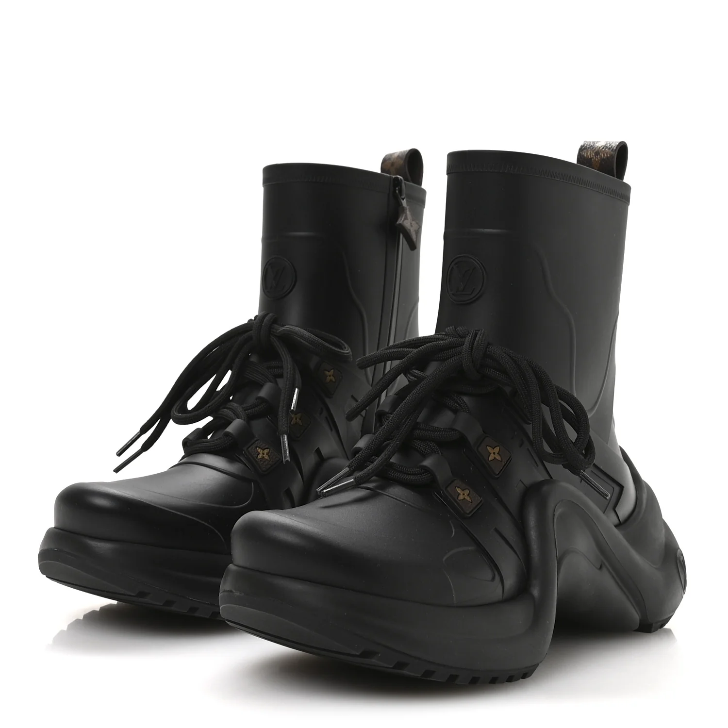 Mat Rubber Monogram LV Archlight Sneaker Boots 38 Black