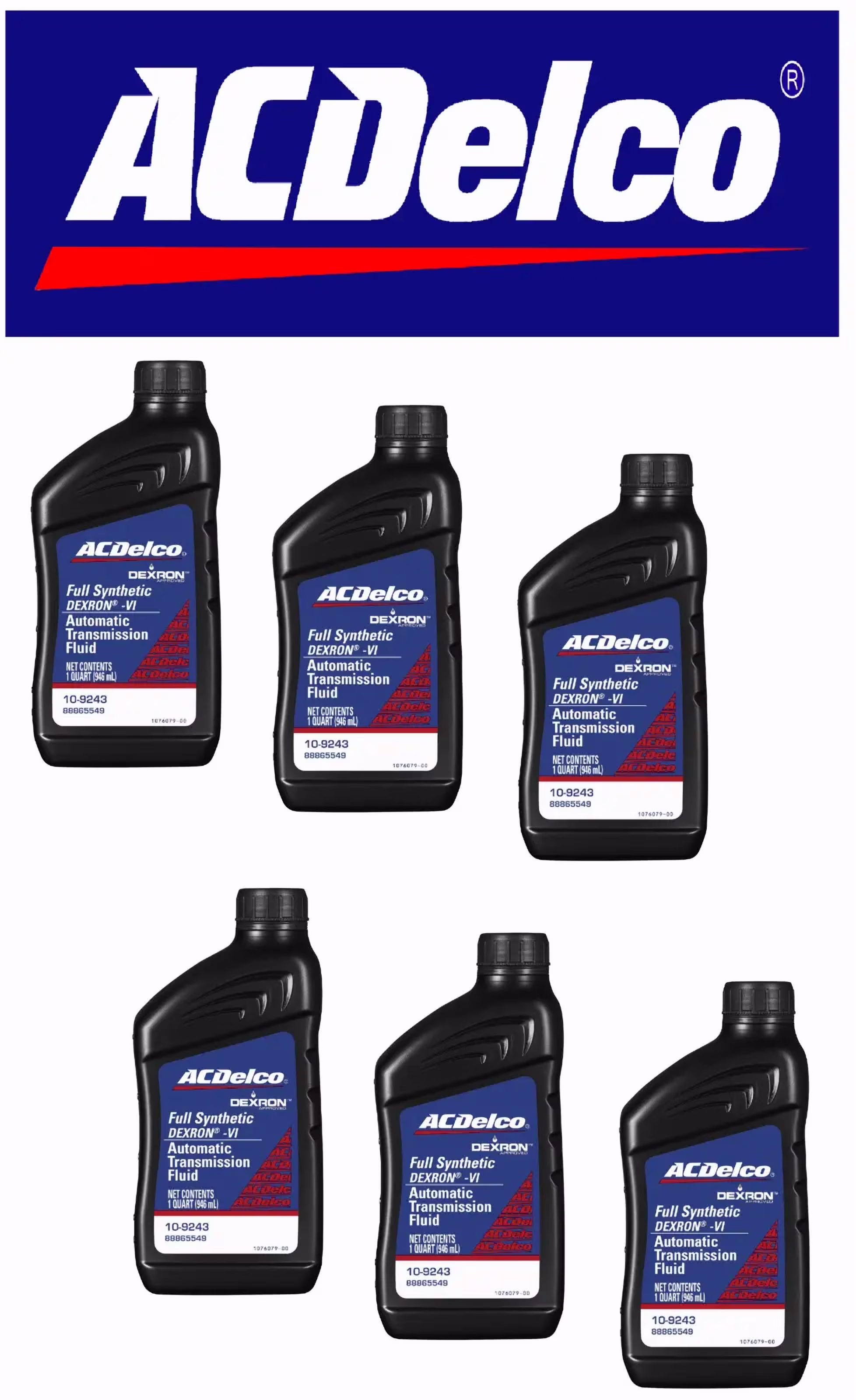 Dexron VI Full Synthetic Automatic Transmission Fluid 1 Quart 6 Pack