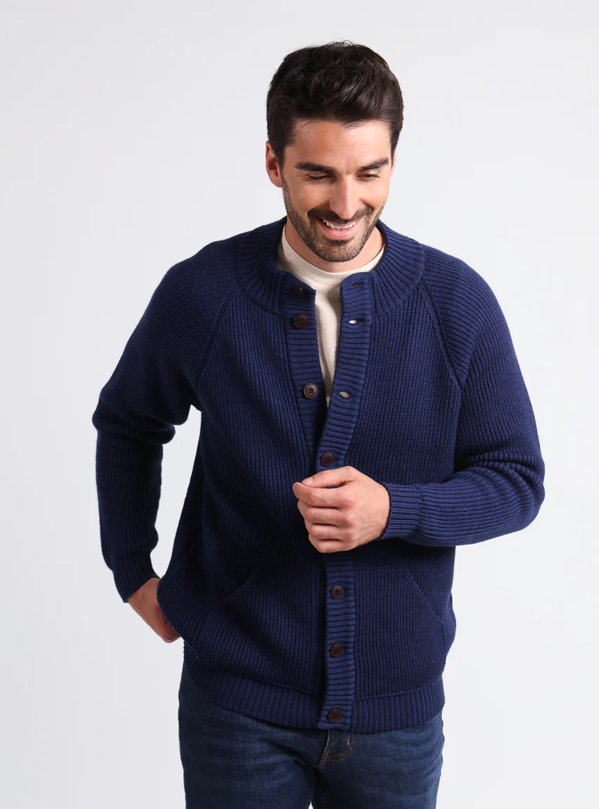 Gilet homme laine merinos Bleu Amiral