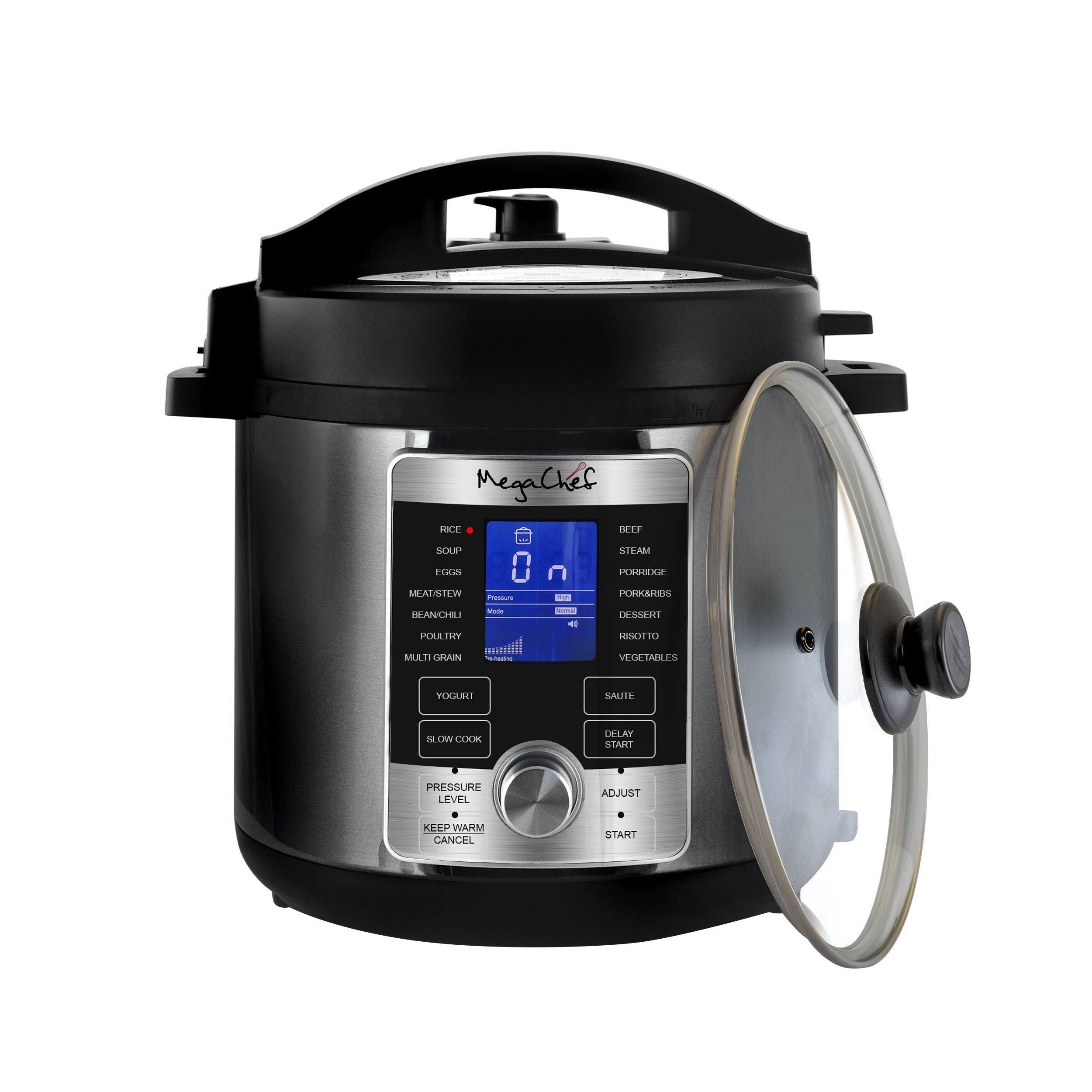MegaChef 6-Qt. Stainless-Steel Electric Digital Pressure Cooker