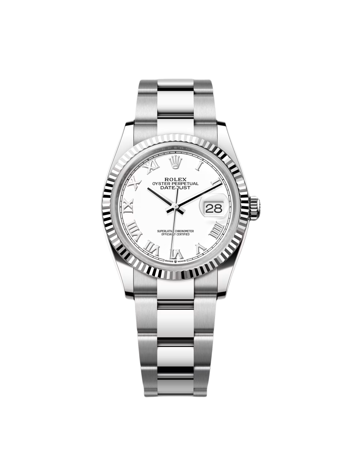 【Super Clone】RLX  Datejust 36mm 126234 White Roman Dial Oyster Stainless Steel Mens