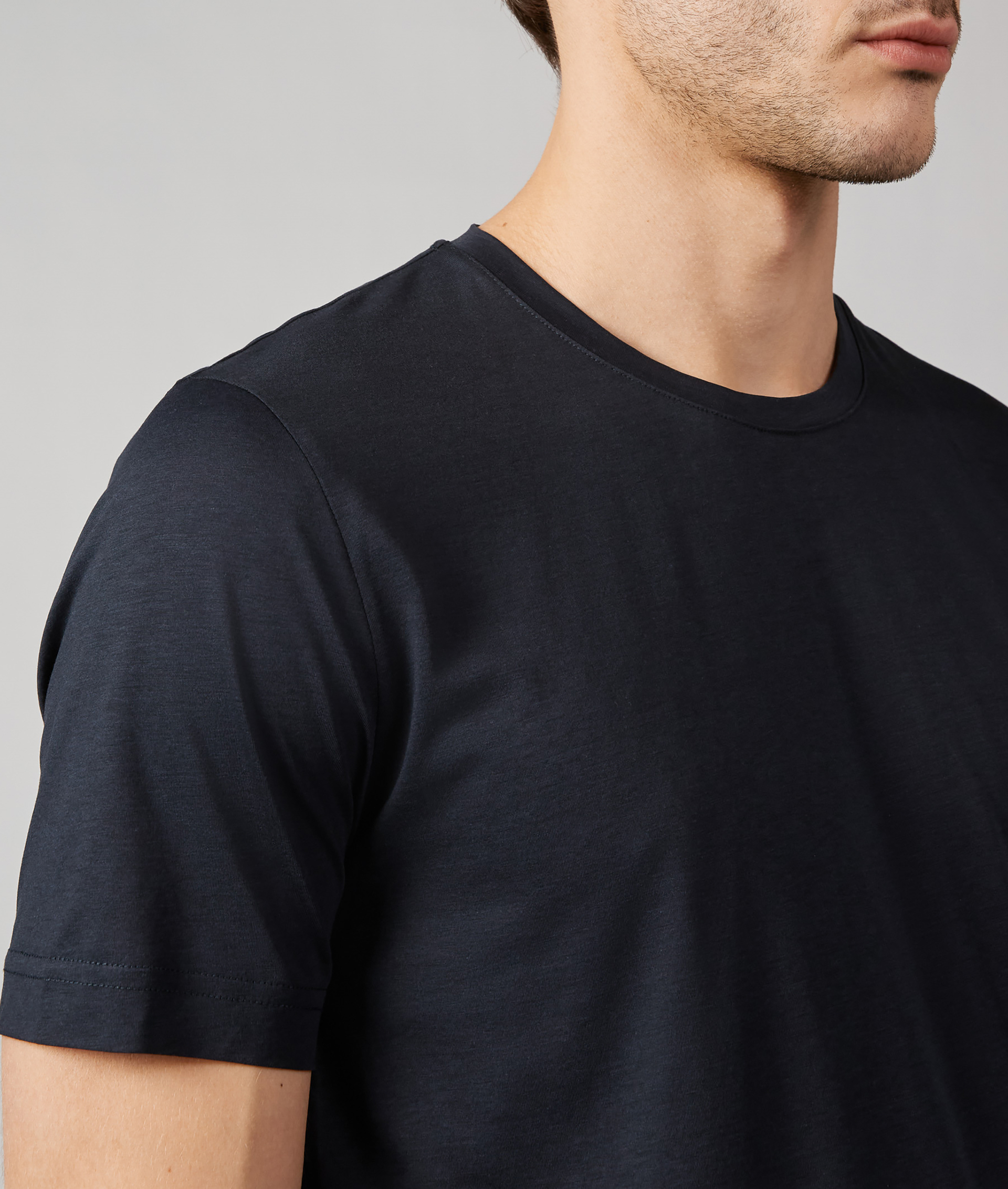 T-SHIRT IN COTTON JERSEY ULTRA LIGHTWEIGHT NAVY BLUE