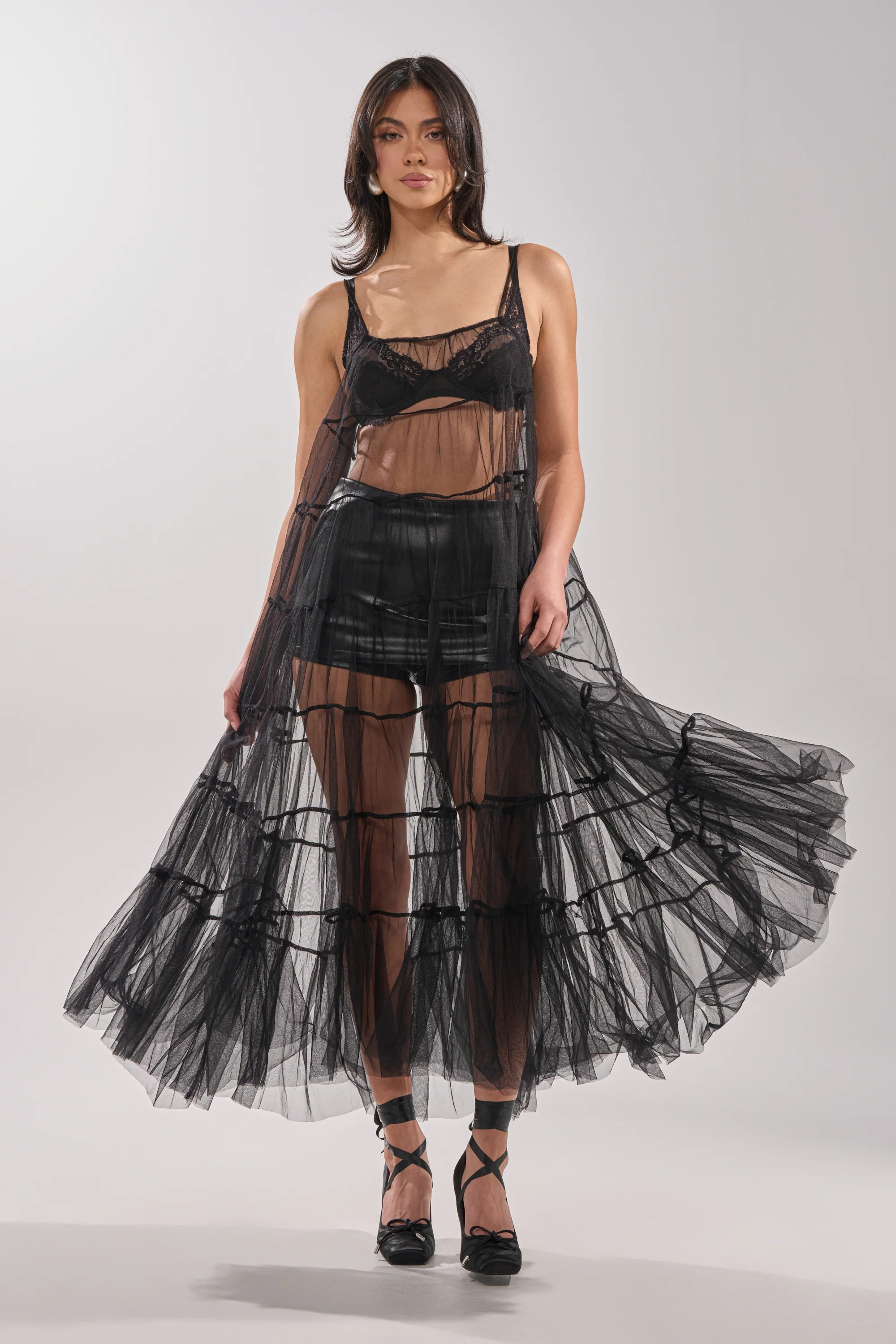PERFECT FOR LAYERING TULLE MAXI DRESS - Akira Store