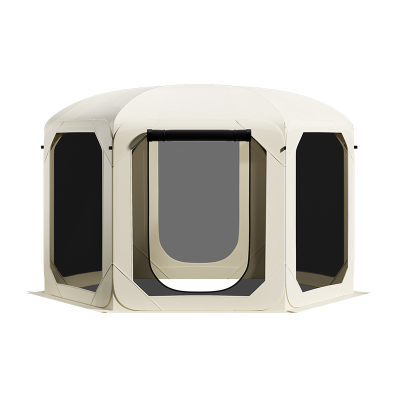 6-Sided Camouflage Mesh Screen Gazebo Tent Outdoor Ventilation Breathable Camping Quick Open Foldable Portable Single Layer Tent