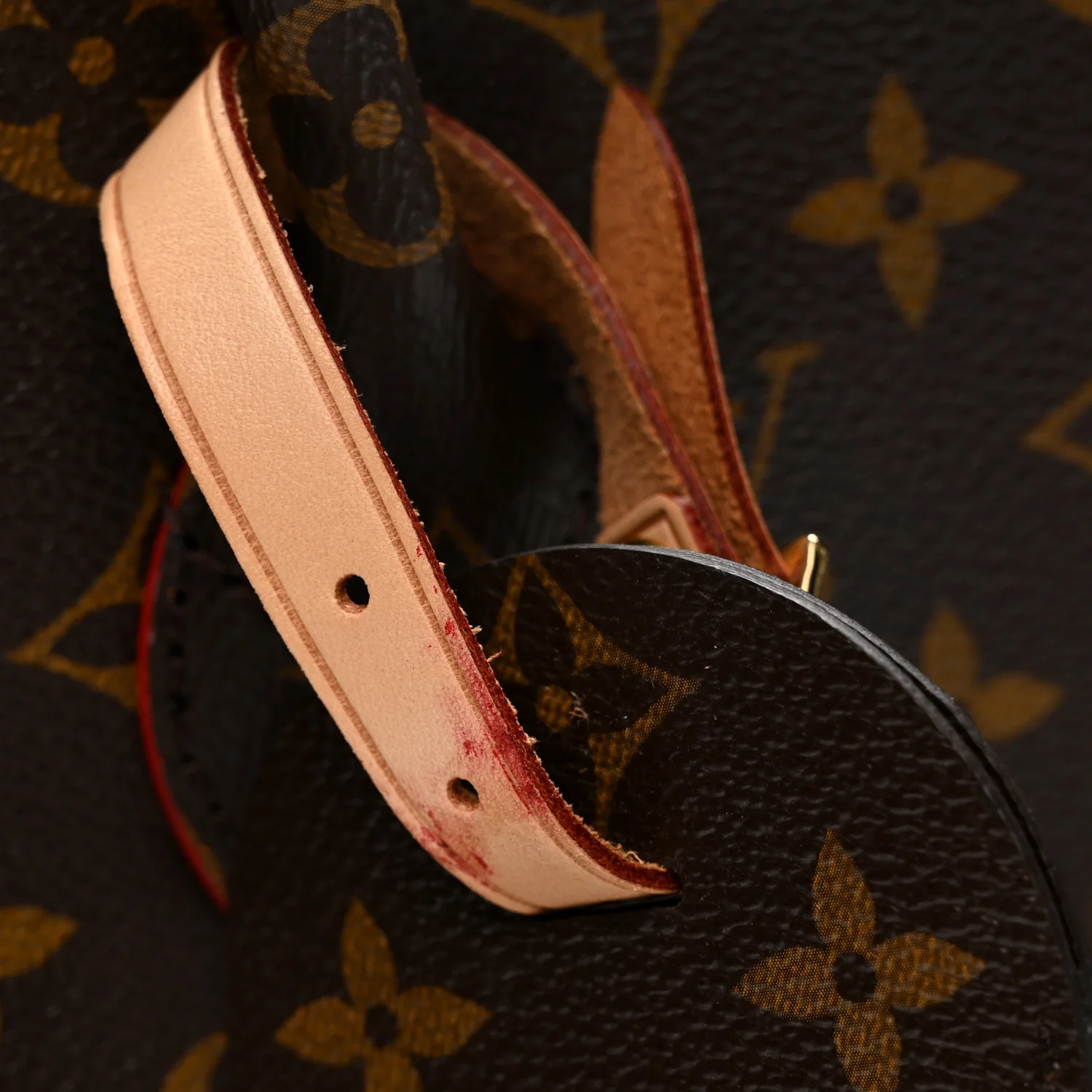 Monogram Calf Hair Spikes Iconoclasts Christian Louboutin Tote Red