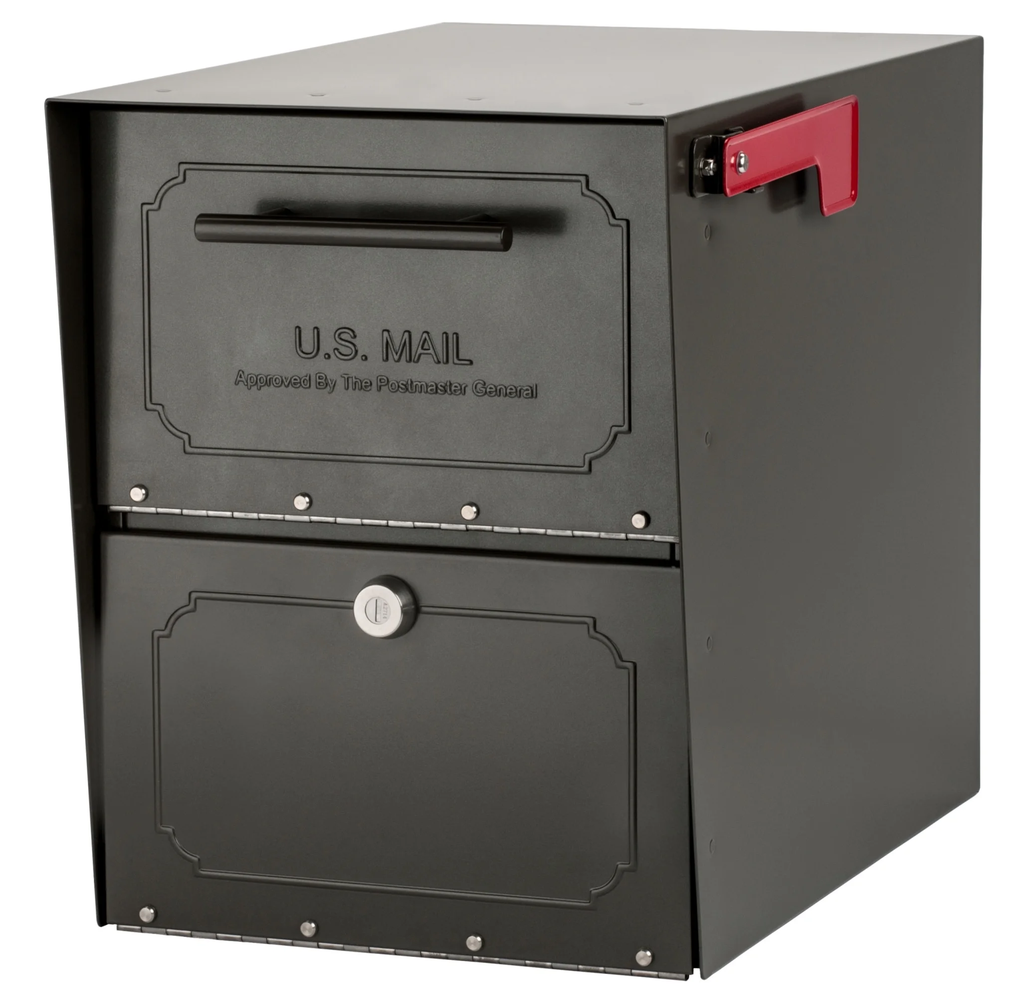 Oasis Classic Black Post Mount Mailbox, Galvanized Steel, Locking(Black) - Image 2