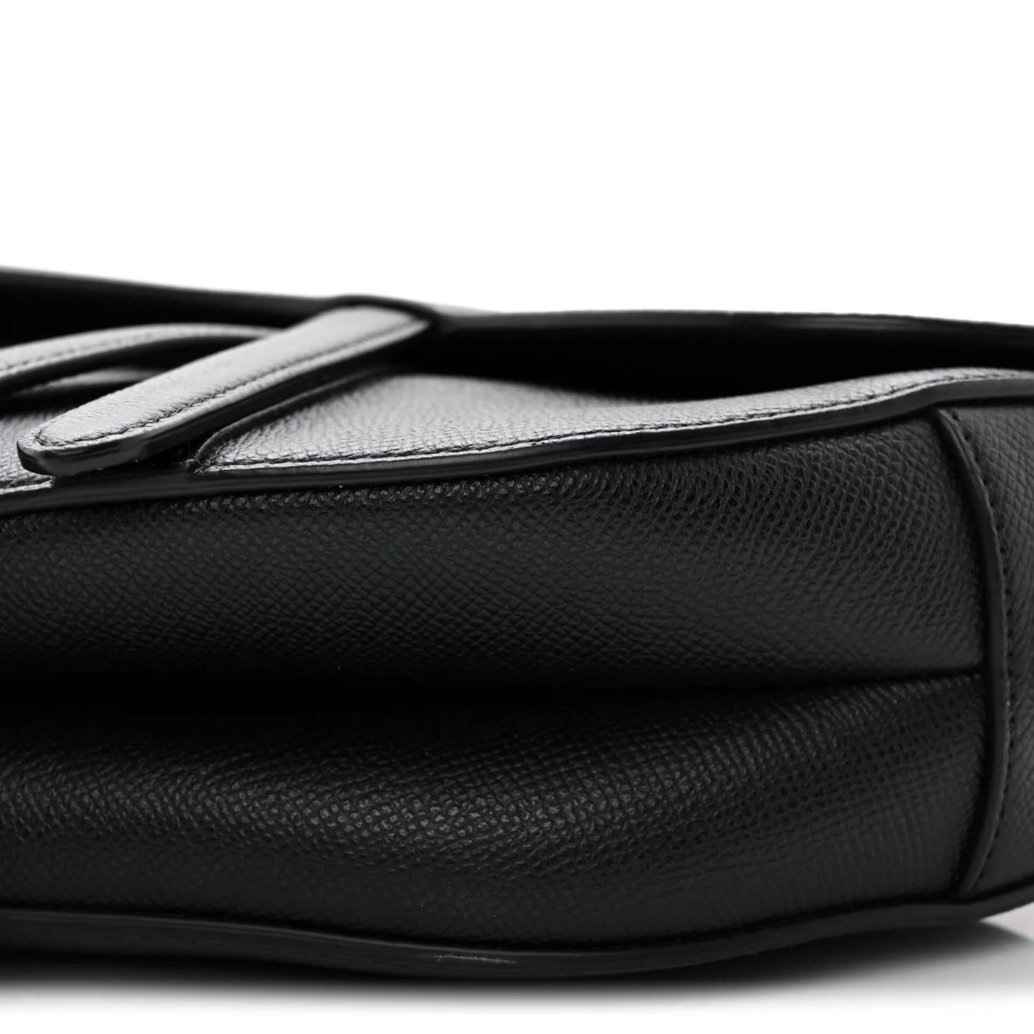 Grained Calfskin Saddle Bag Black