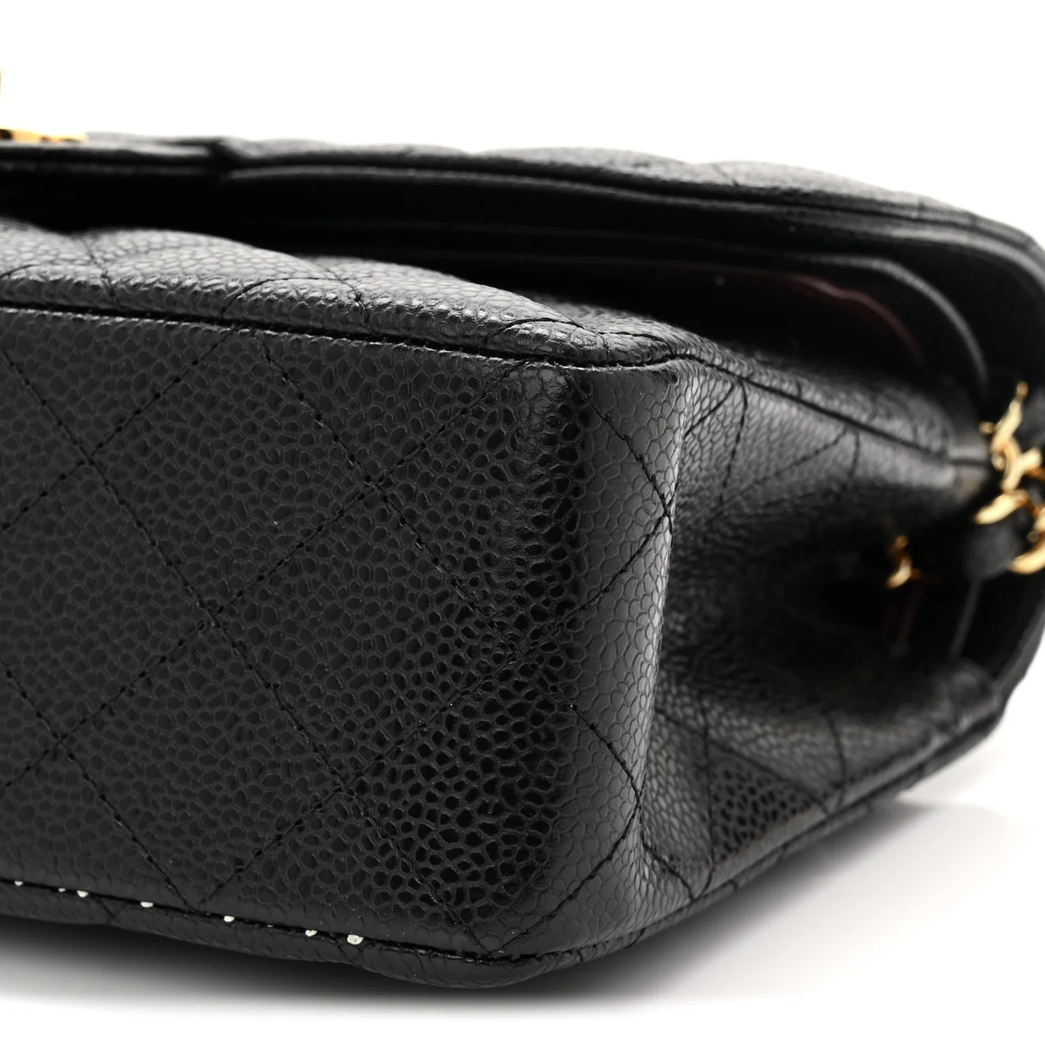 Caviar Quilted Small Double Flap Black