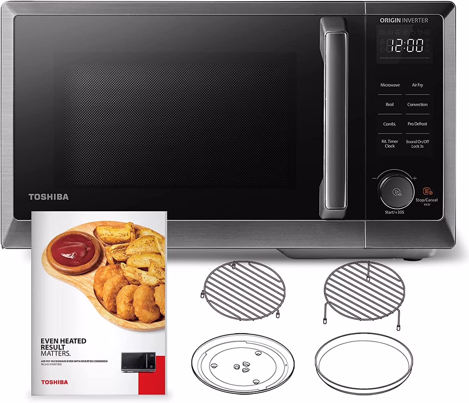 7-in-1 Countertop Microwave Oven Air Fryer Combo, Inverter, Convection, Broil, Speedy Combi, Even Defrost, Humidity Sensor, Mute Function, 27 Auto Menu47 Recipes, 1.0 cu.ft/30QT, 1000W(MASTER Series 7 in 1 Premium Microwave Black) - Image 7
