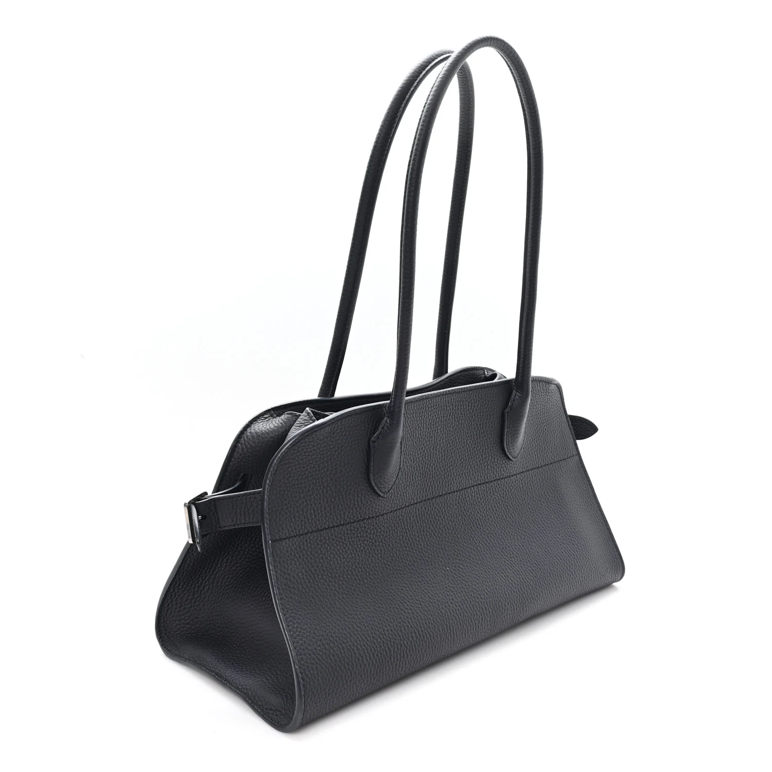Matte Grained Calfskin Margaux Shoulder 12 Marine