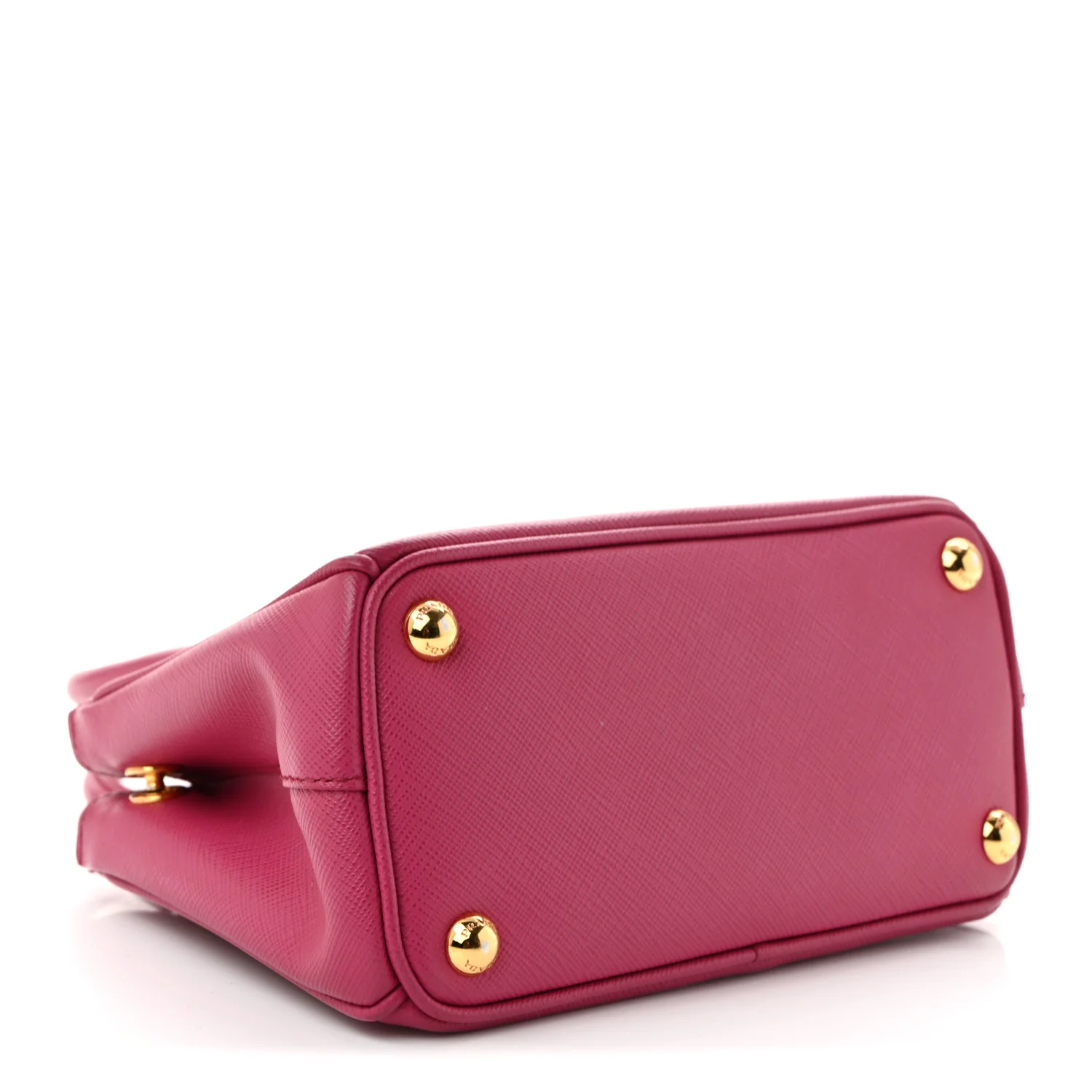 Saffiano Lux Micro Galleria Double Zip Tote Fuxia