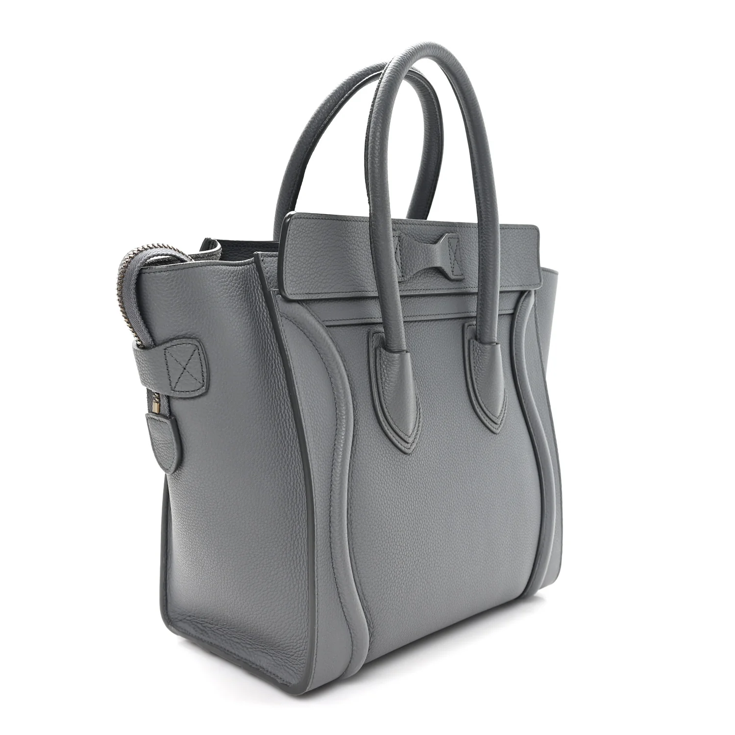 Baby Drummed Calfskin Micro Luggage Kohl