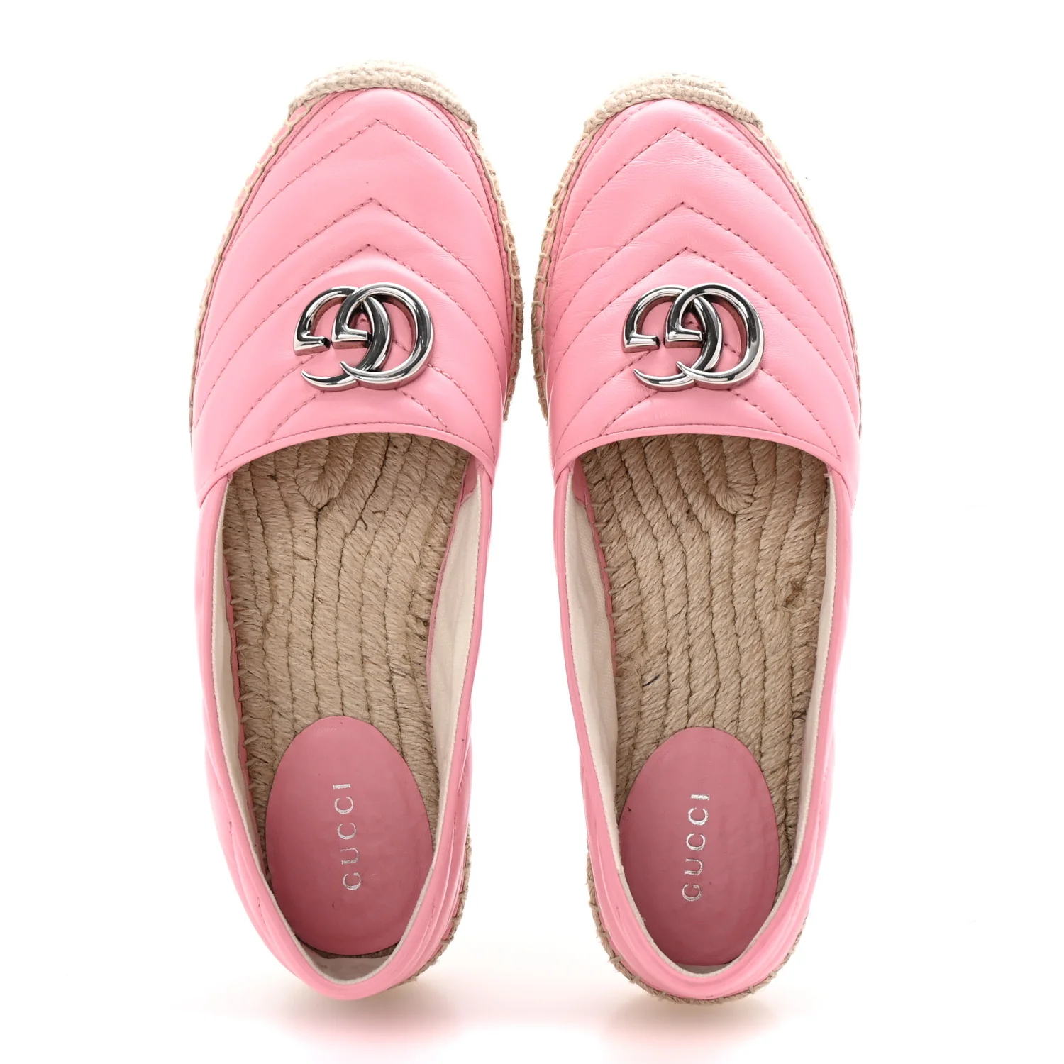Nappa Matelasse GG Marmont Espadrilles 38.5 Wild Rose