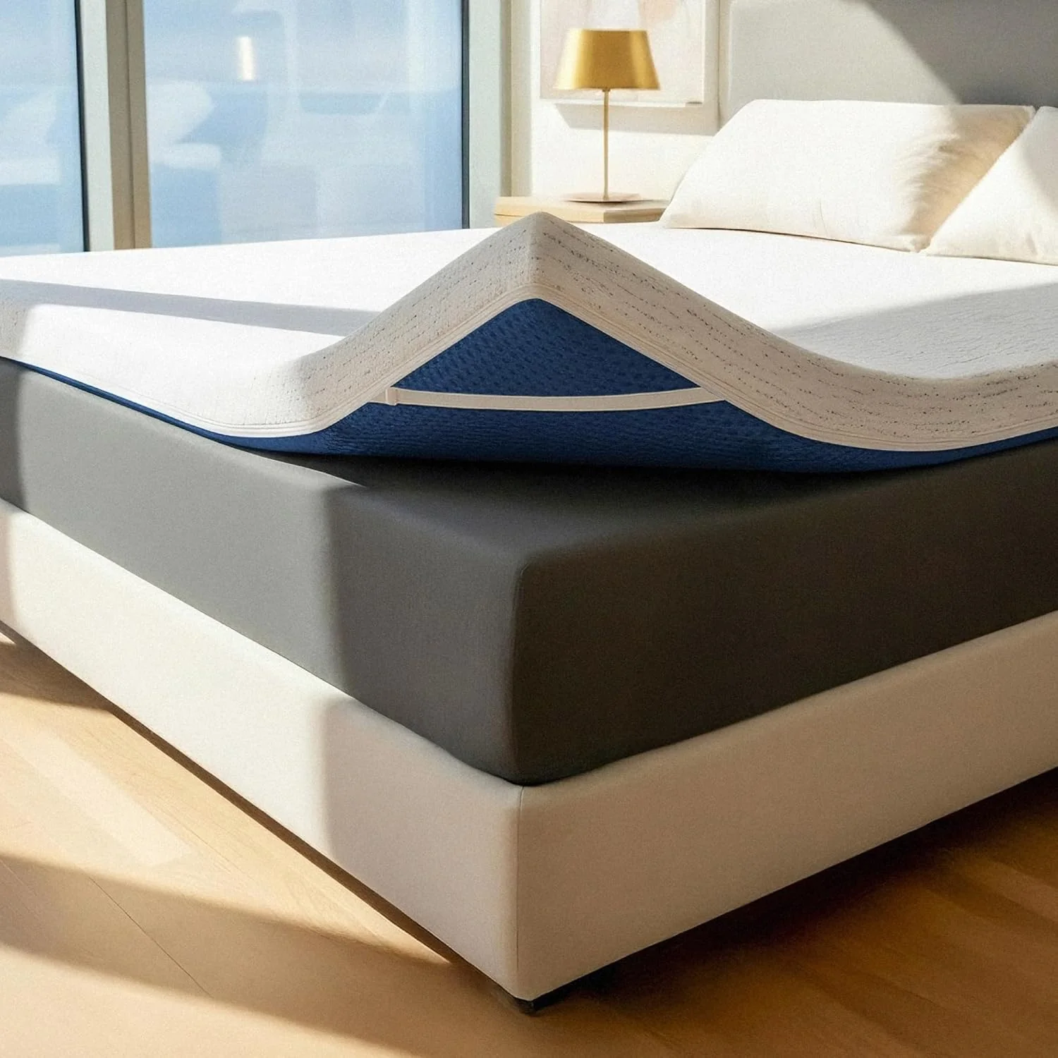 Surmatelas ViscoSoft en mousse à mémoire de forme de 7,6 cm (3 pouces) - Grand format - Housse amovible en rayonne de qualité supérieure