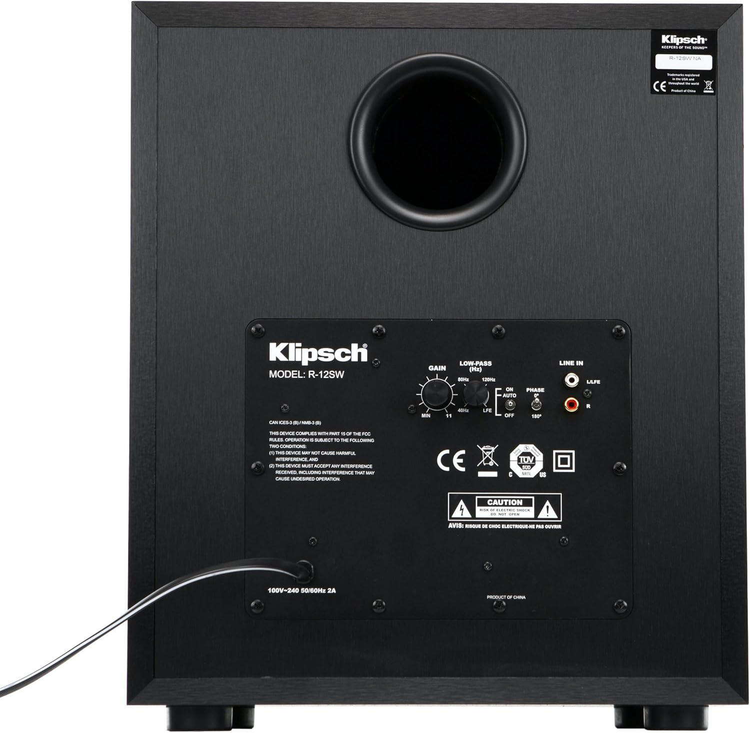 Klipsch R-12SW Powerful Deep Bass Front Firing 12
