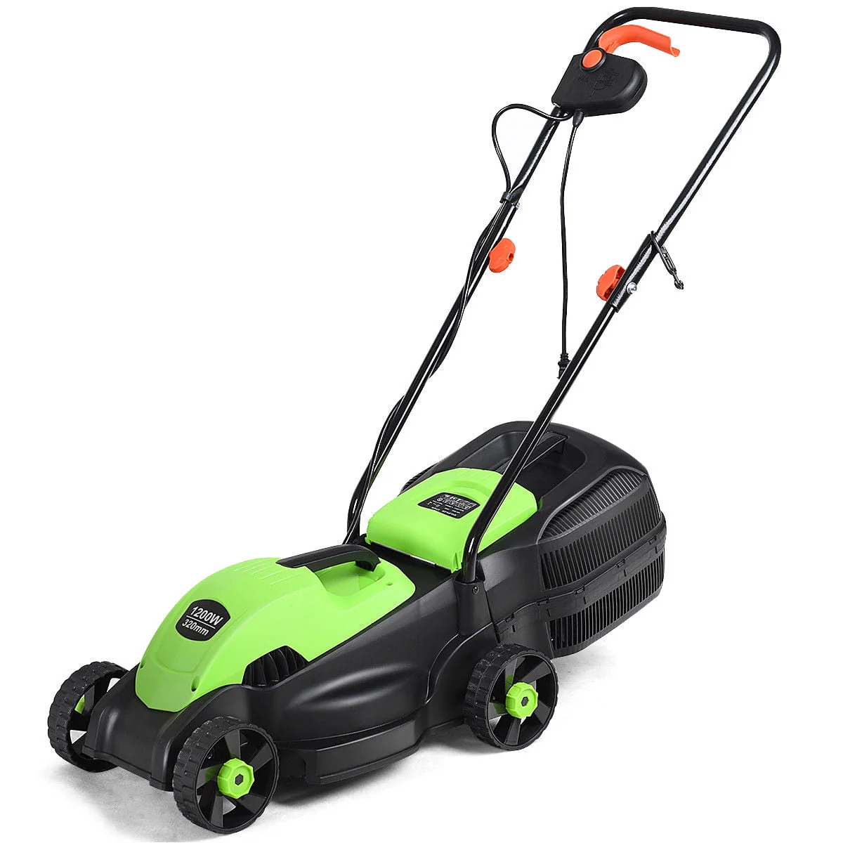 Costway 12 Amp 14 - Inch Electric Push Lawn Corded Mower with Grass Bag Green