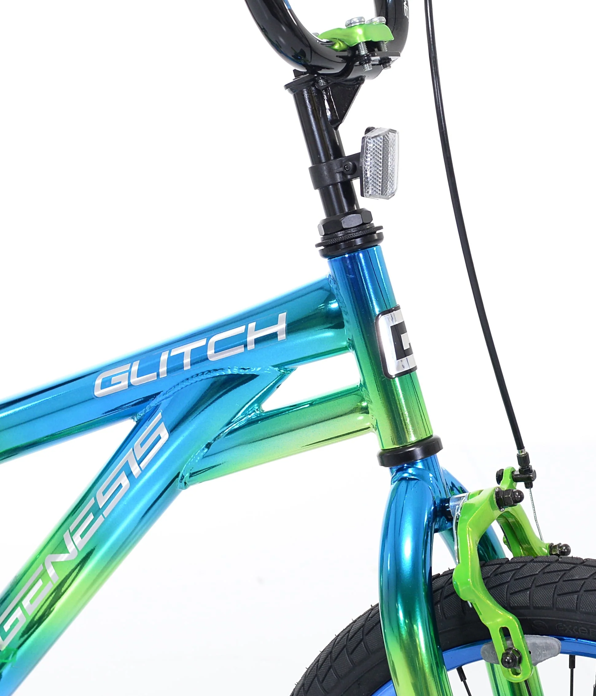 18" Glitch Boy's BMX Bike, Blue/Green - Image 7