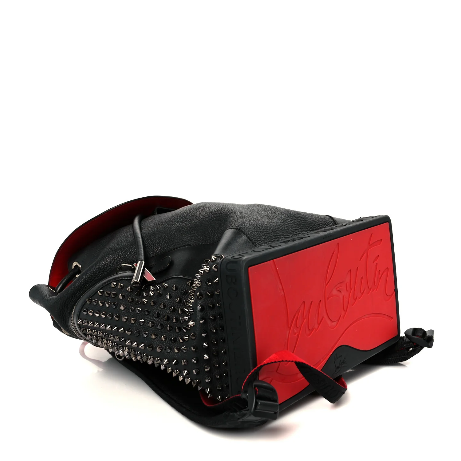 Calfskin Spiked Explorafunk Backpack Black