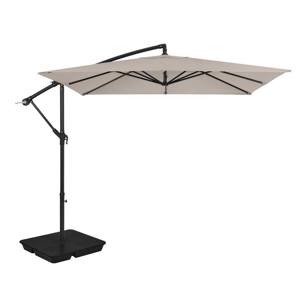 8 ft. Steel Cantilever Patio Umbrella in Riverbed Brown