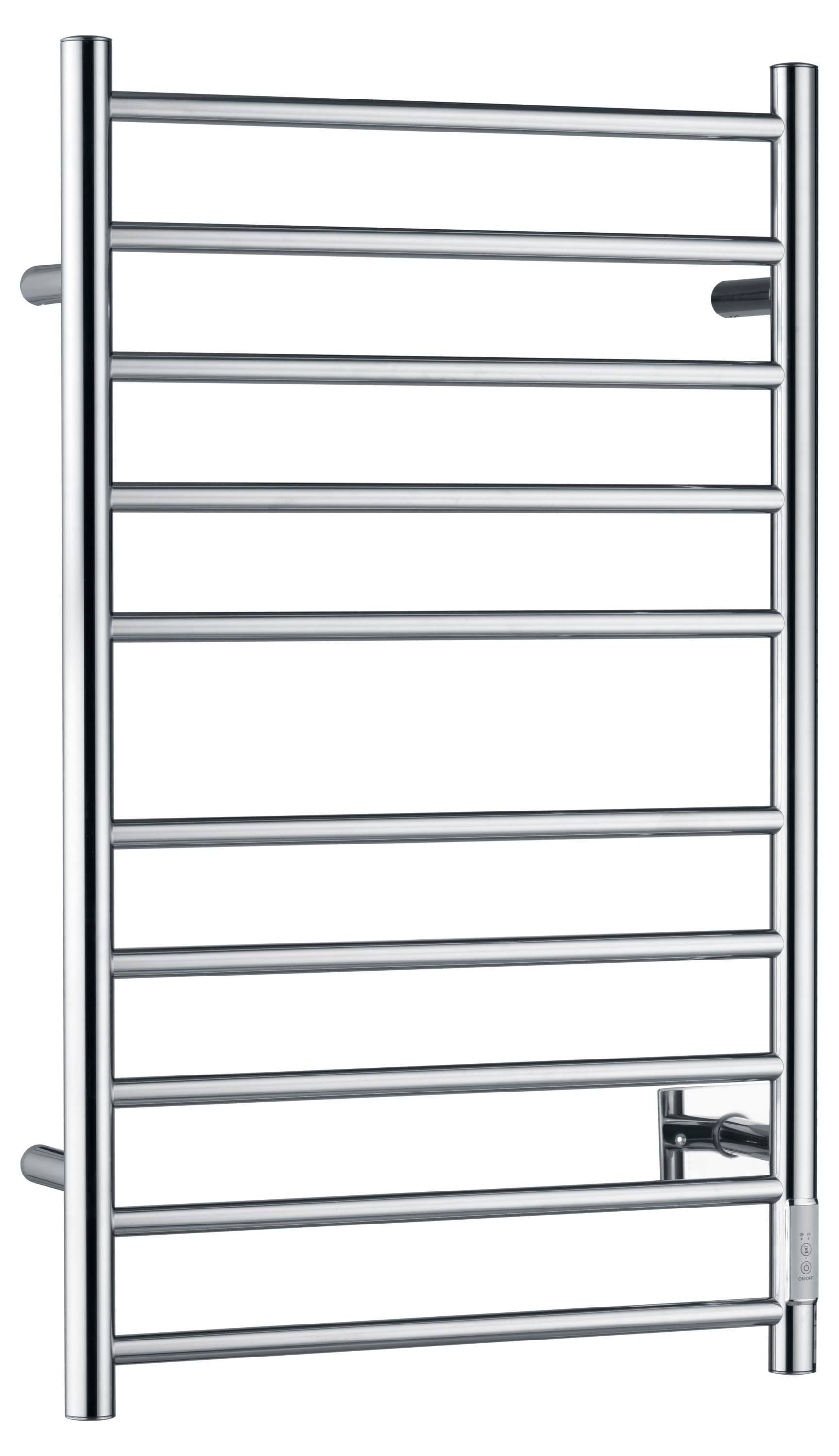 Anzzi Crete 10-Bar Stainless Steel Wall Mounted Towel Warmer Rack with Polished Chrome Finish