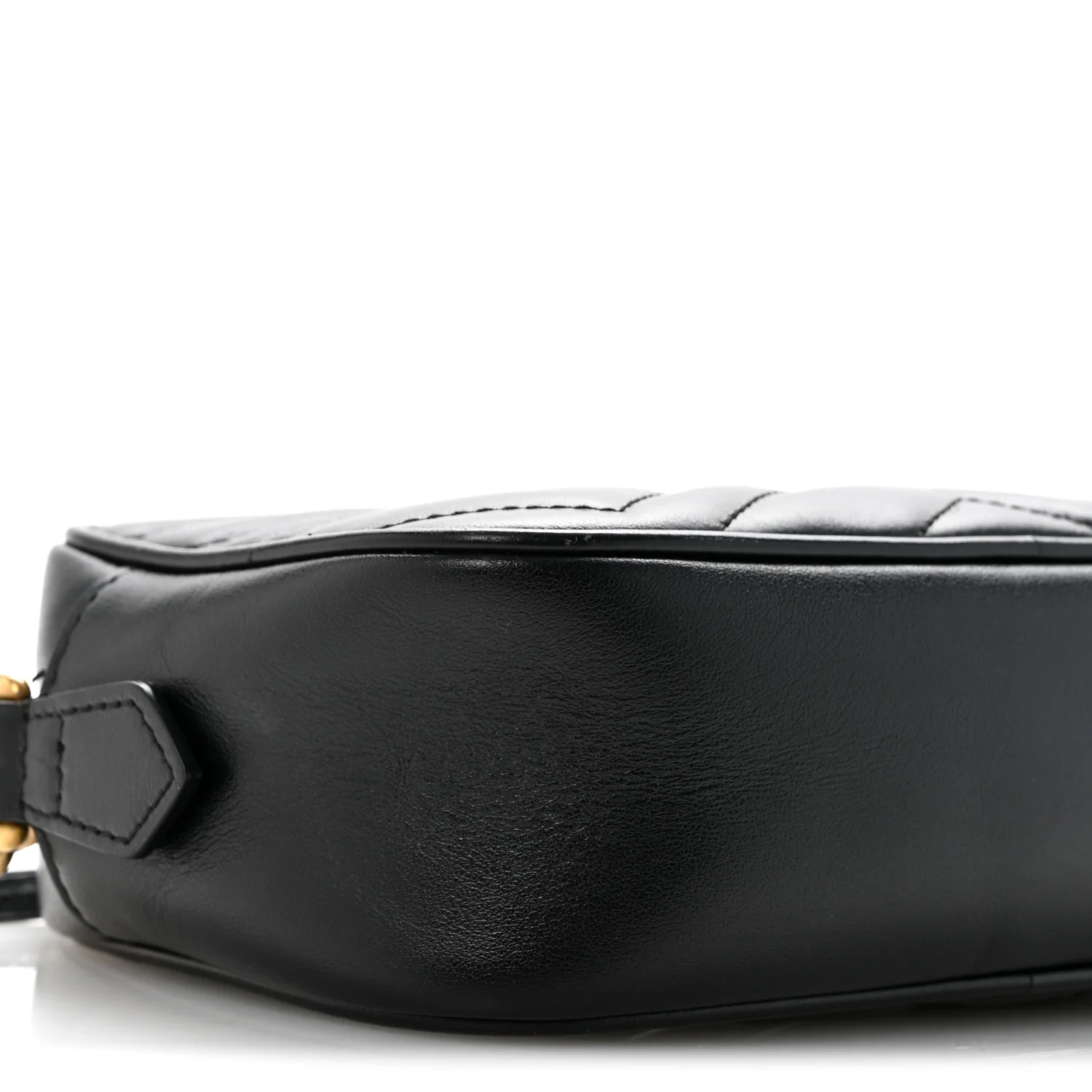 Calfskin Matelasse Mini GG Marmont Chain Shoulder Bag Black