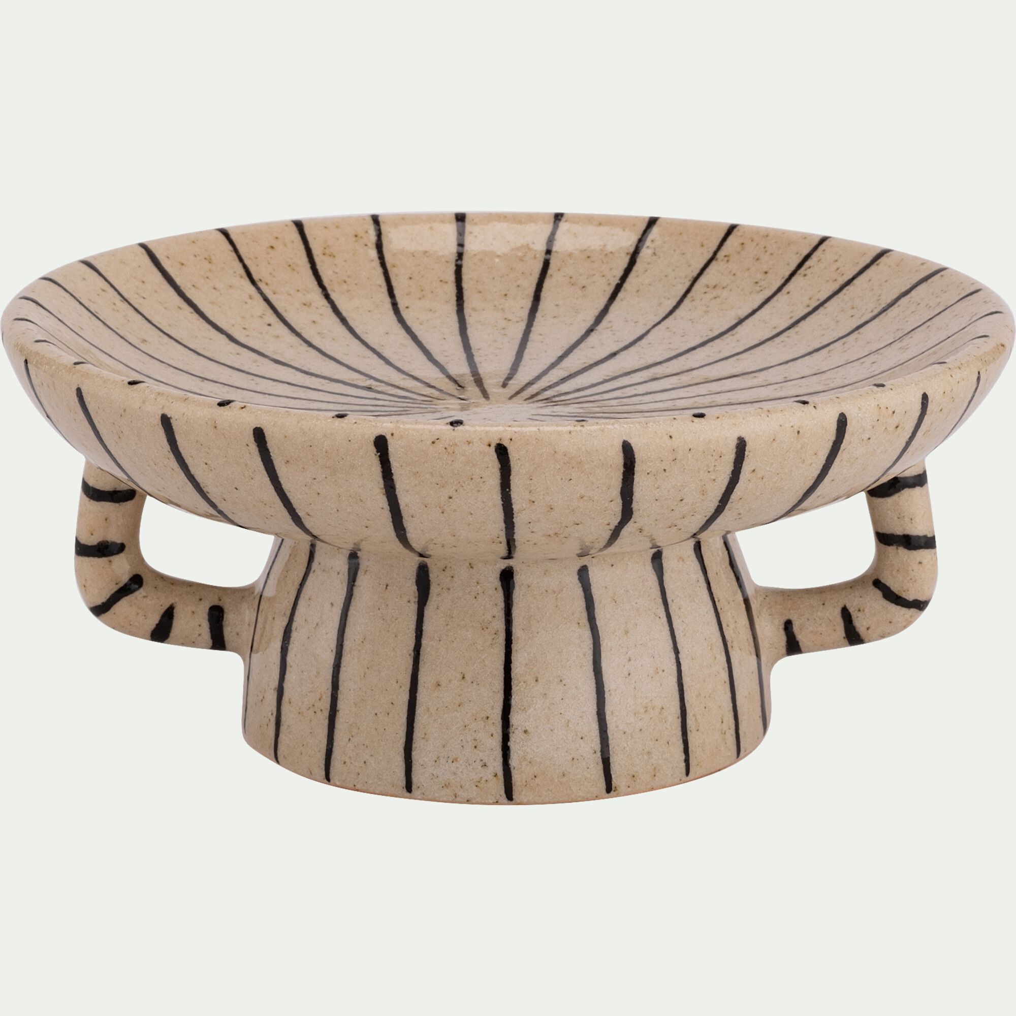 PLEAU - Coupe décorative en grès D21cm - beige