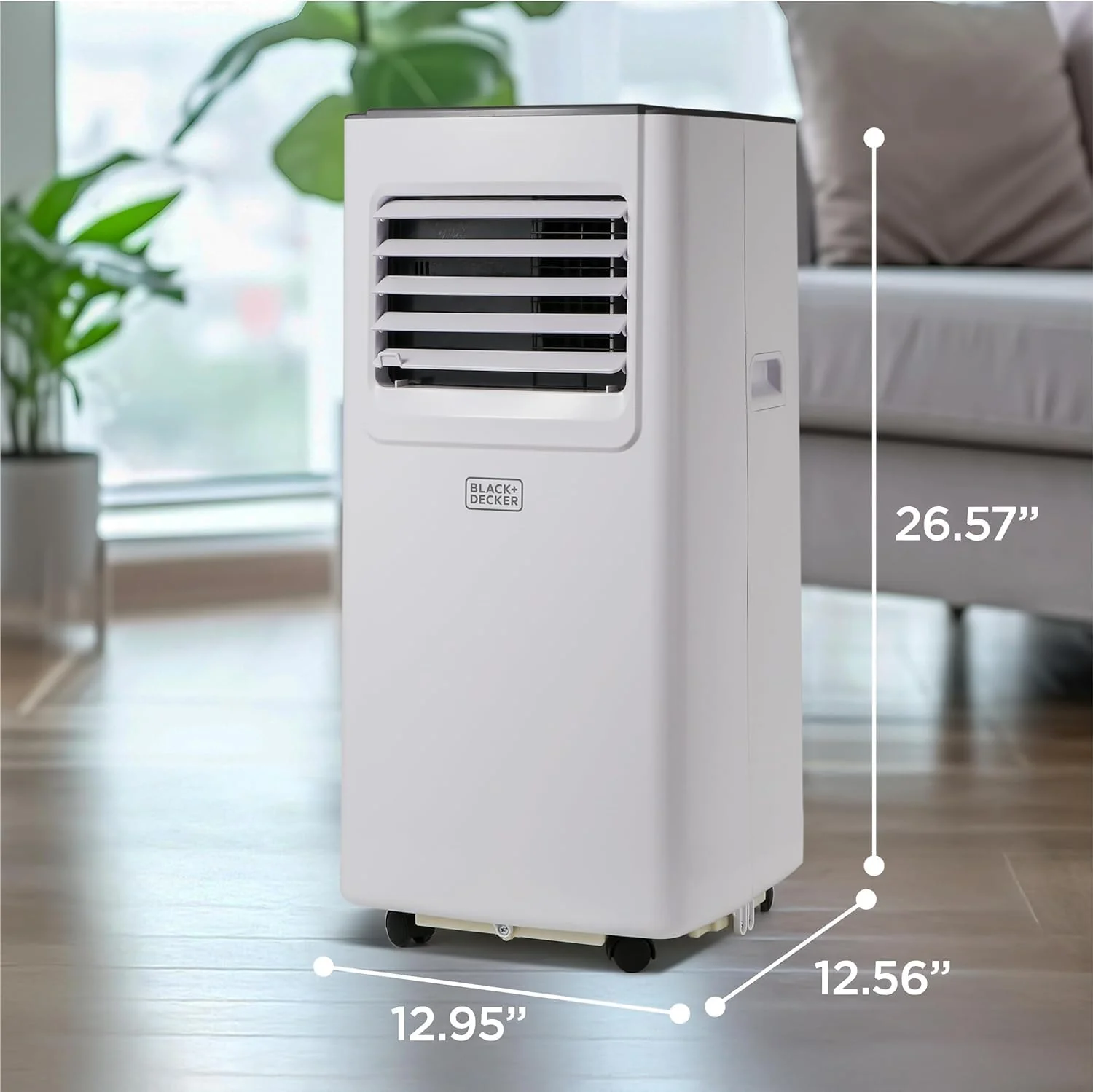 Climatiseur portable BLACK+DECKER 8 000 BTU avec Wi-Fi et télécommande, 3 en 1 (climatiseur, ventilateur et déshumidificateur), compatible avec application, Alexa et Google Assistant, kit fenêtre