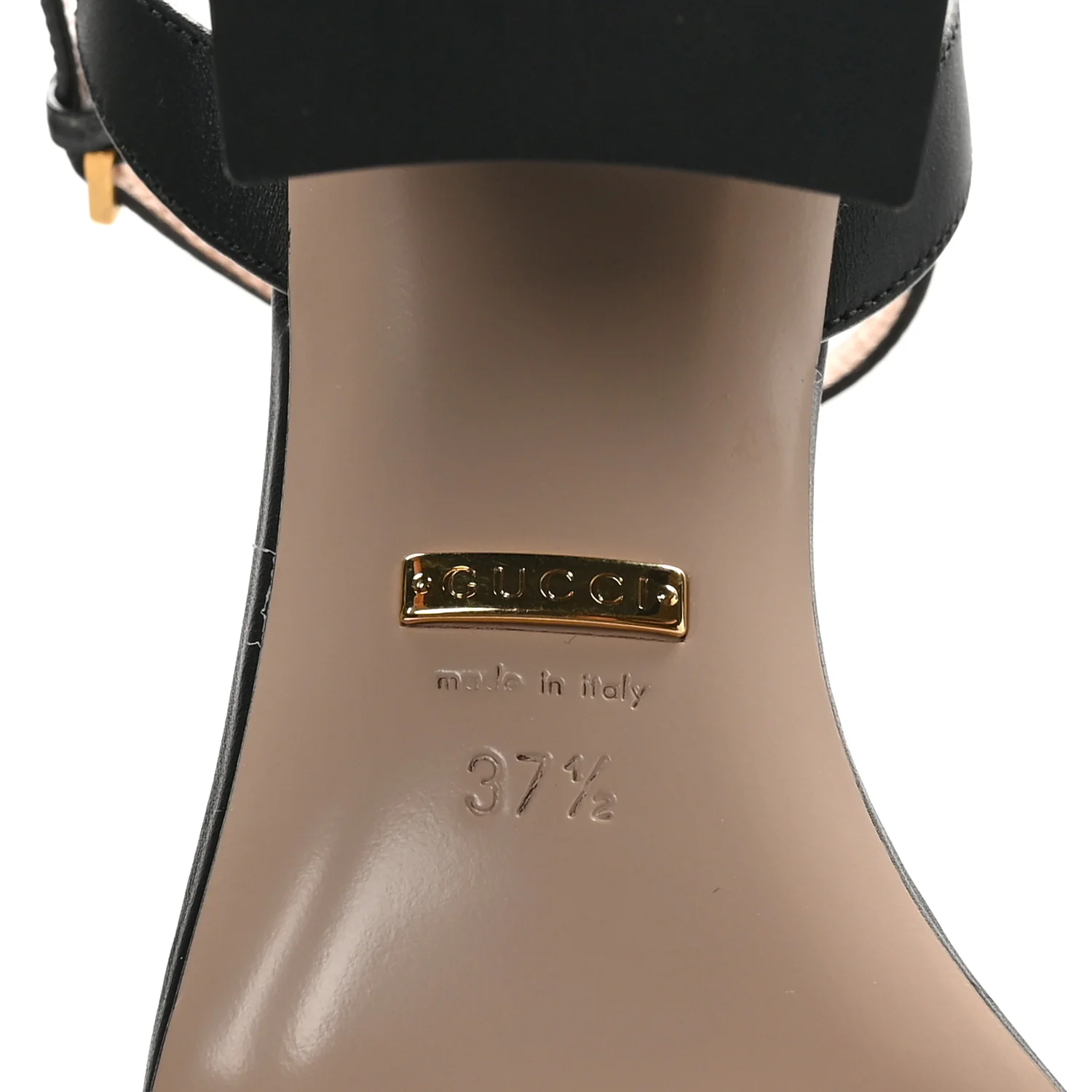 Lifford Calfskin GG Marmont Ankle Wrap 75mm Sandals 37.5 Black