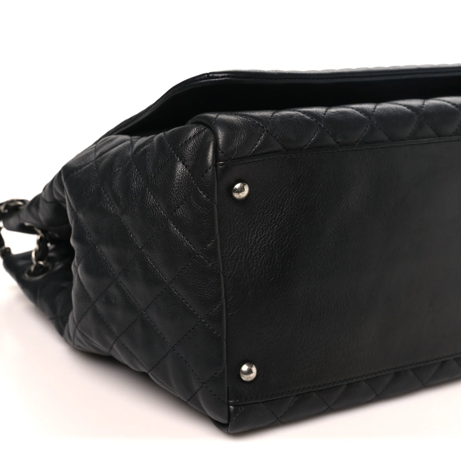 Calfskin Quilted Istanbul Accordion Large Flap Black